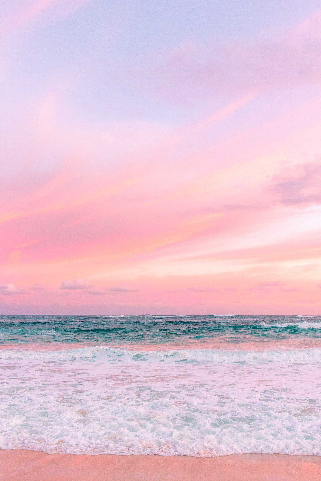 Pastel Pink Beach Sunset