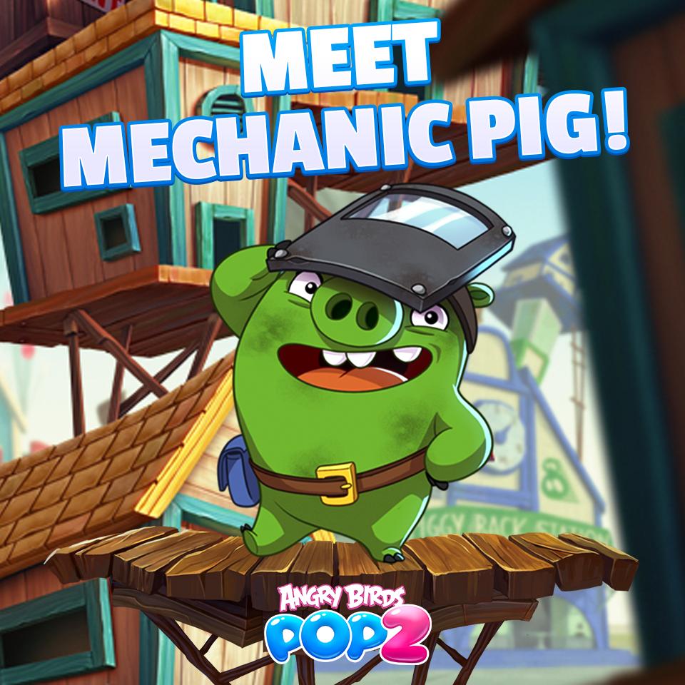 Red the Angry Bird (Minecraft edition) Twitter पर: Introducing Mechanic Pig in #AngryBirdsPOP2! He turns regular bubbles into explosive ones!