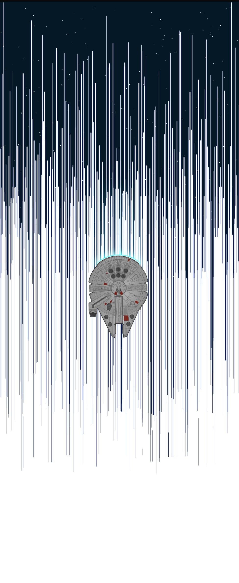 Millennium Falcon wallpaper set to perspective on my lock screen