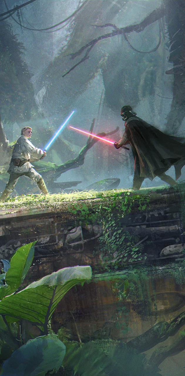 Luke vs Darth Vader wallpaper