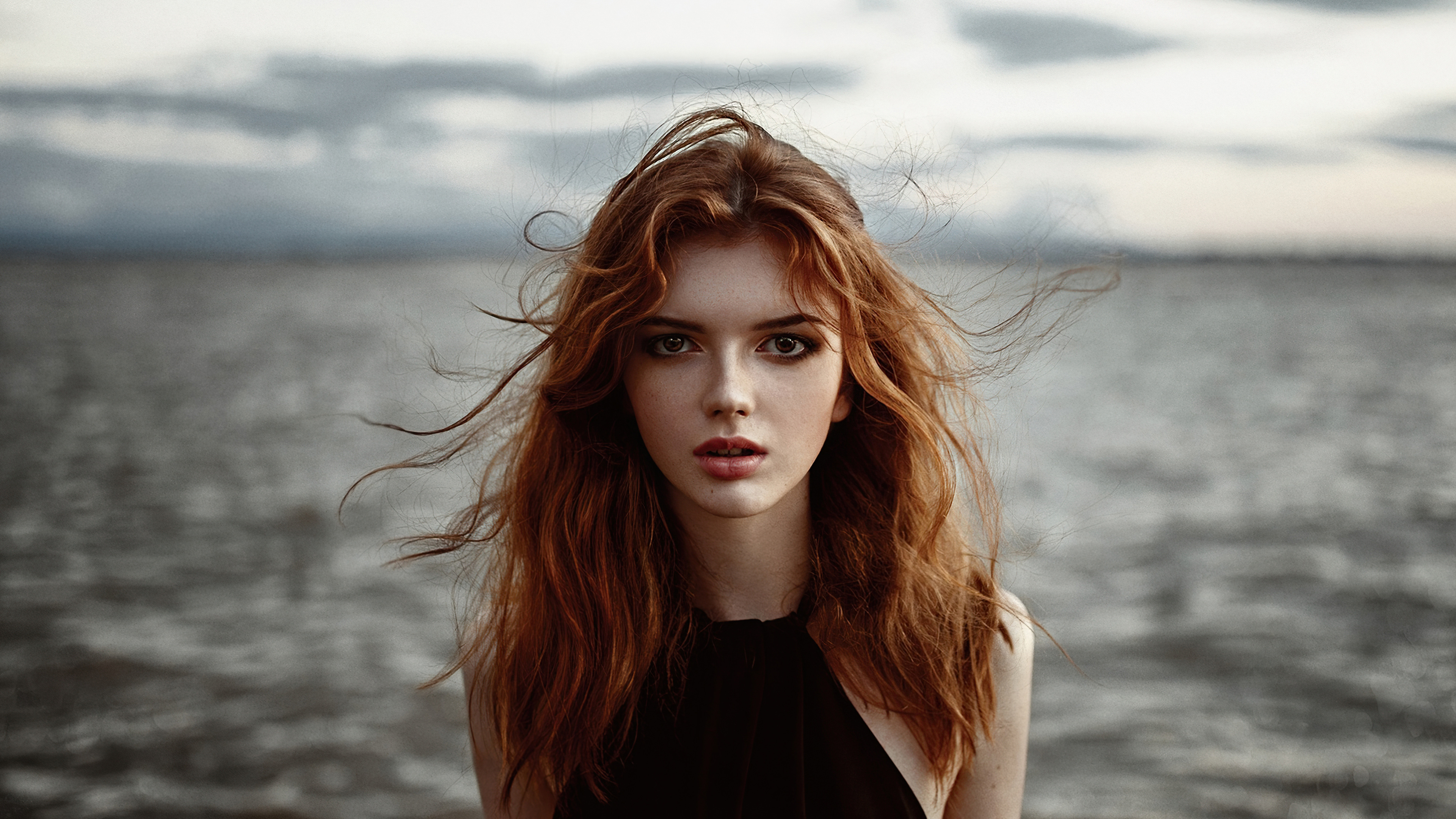 Redhead Model Wavy Hair Looking Directly, HD Girls, 4k Wallpaper, Image, Background, Photo and Picture