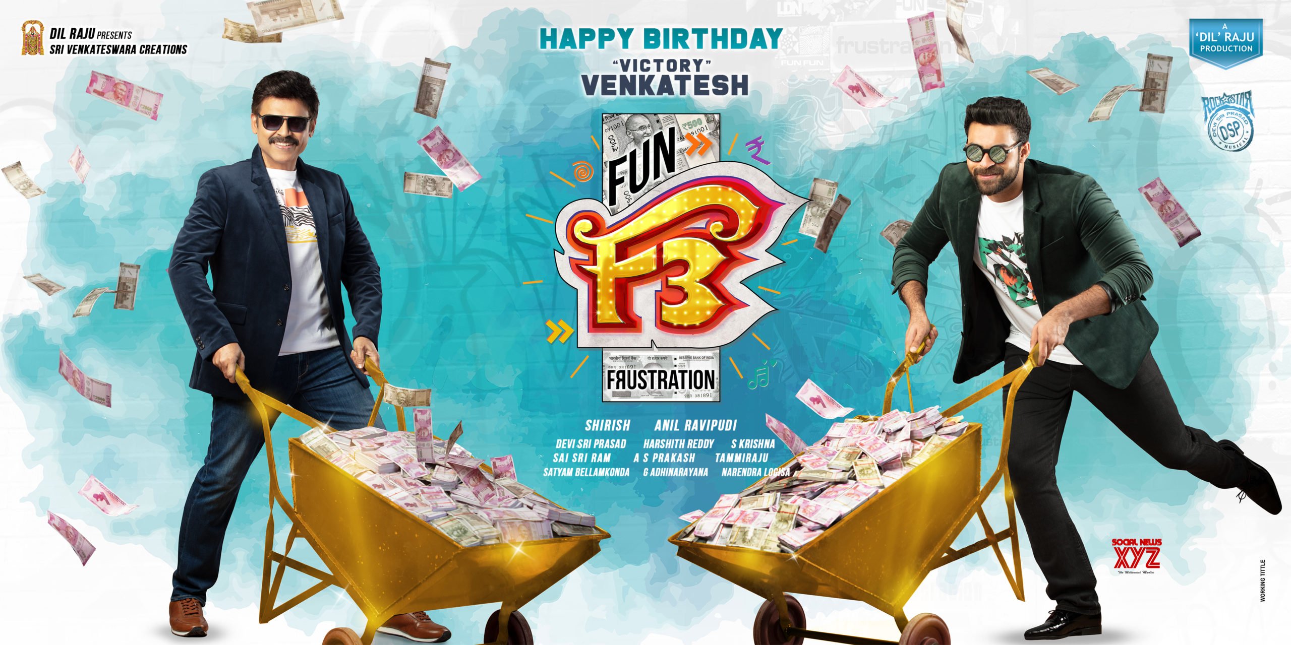 Venkatesh And Varun Tej's F3 Movie Concept HD Poster News XYZ