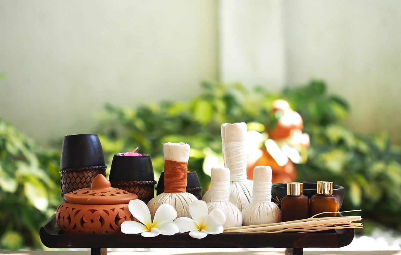 Photo Wallpaper Flowers, Stones, Spa, Polotence, Plumeria Massage Compress Ball