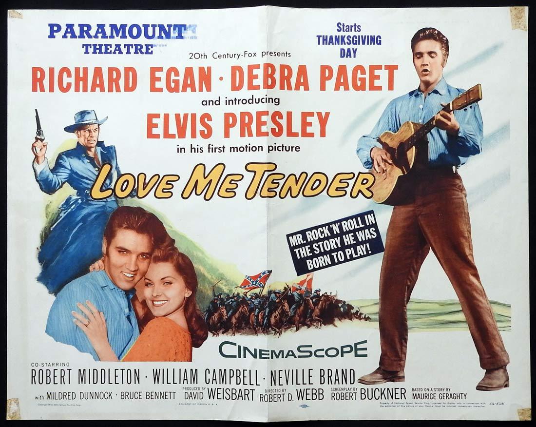 LOVE ME TENDER Original US Half sheet Movie poster Elvis Presley Original Movie Posters