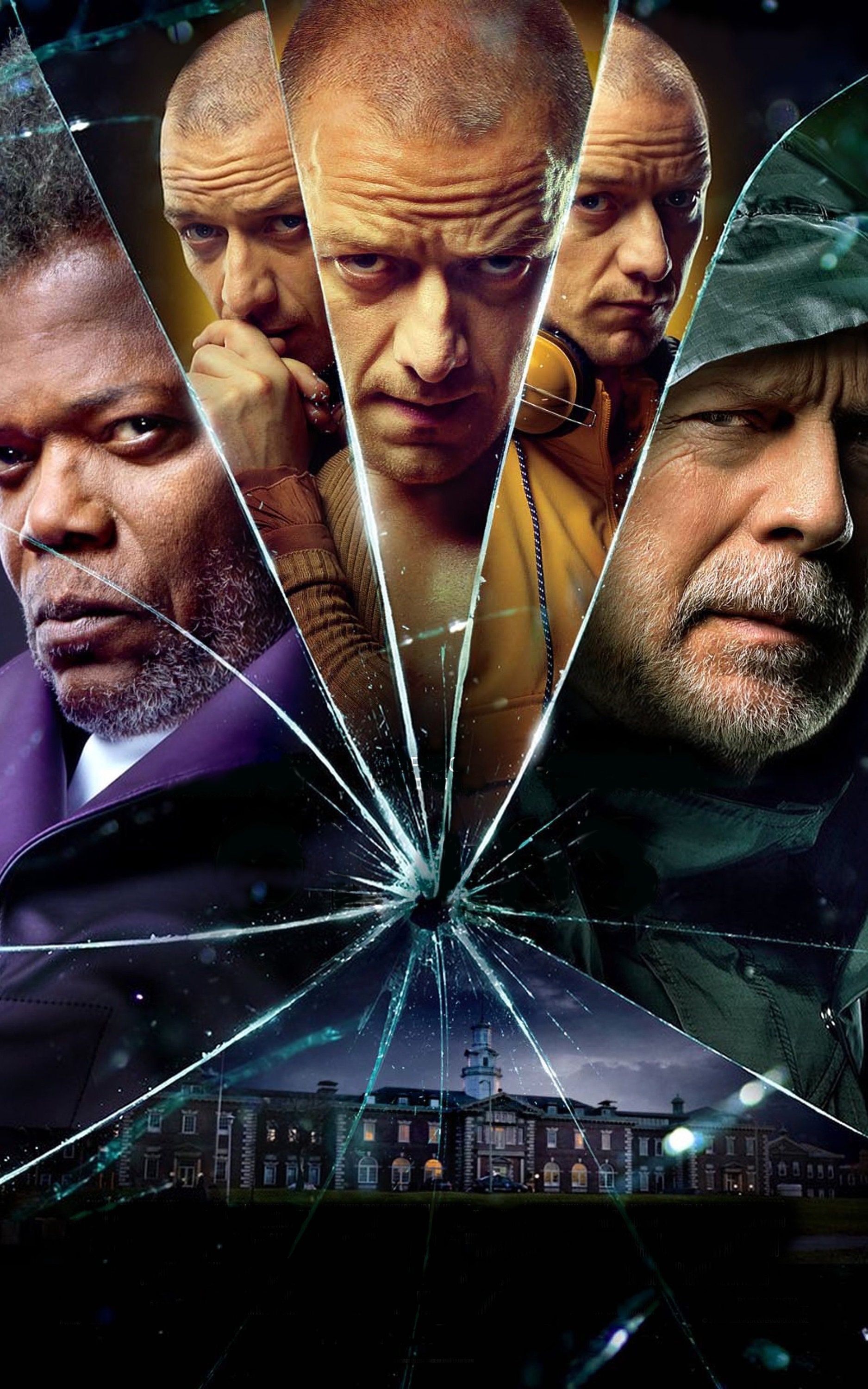 Glass 2019 Bruce Willis James McAvoy Samual L. Jackson Movie Poster Wall Art Home Decor Print. James mcavoy, Bruce willis, Jackson movie