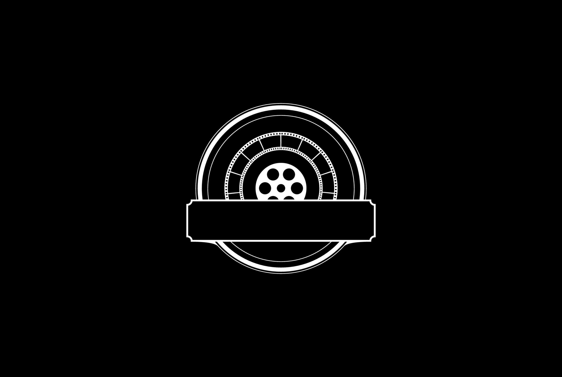 Retro Vintage Cinema Film Stripes Reel Movie Production Logo Design Vector