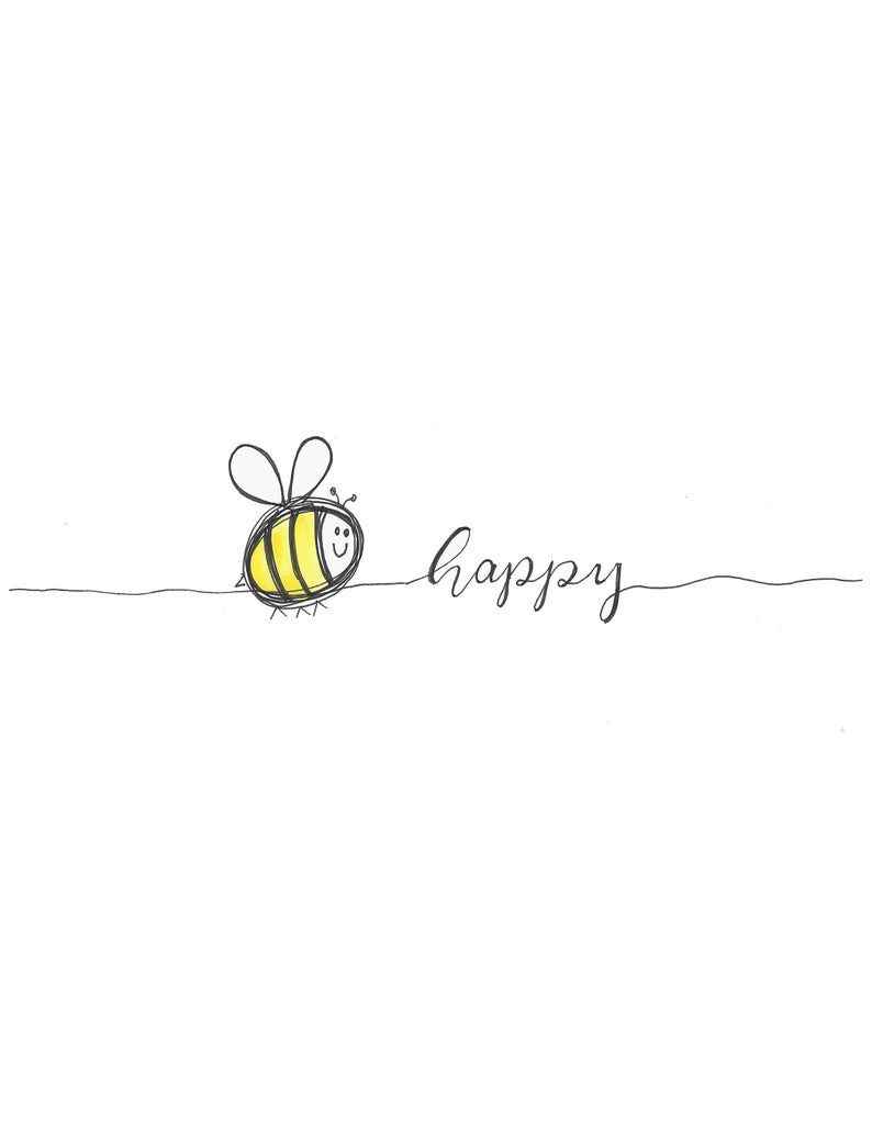 Bee Happy. Etsy. Bee happy, Bee drawing, Happy wallpaper