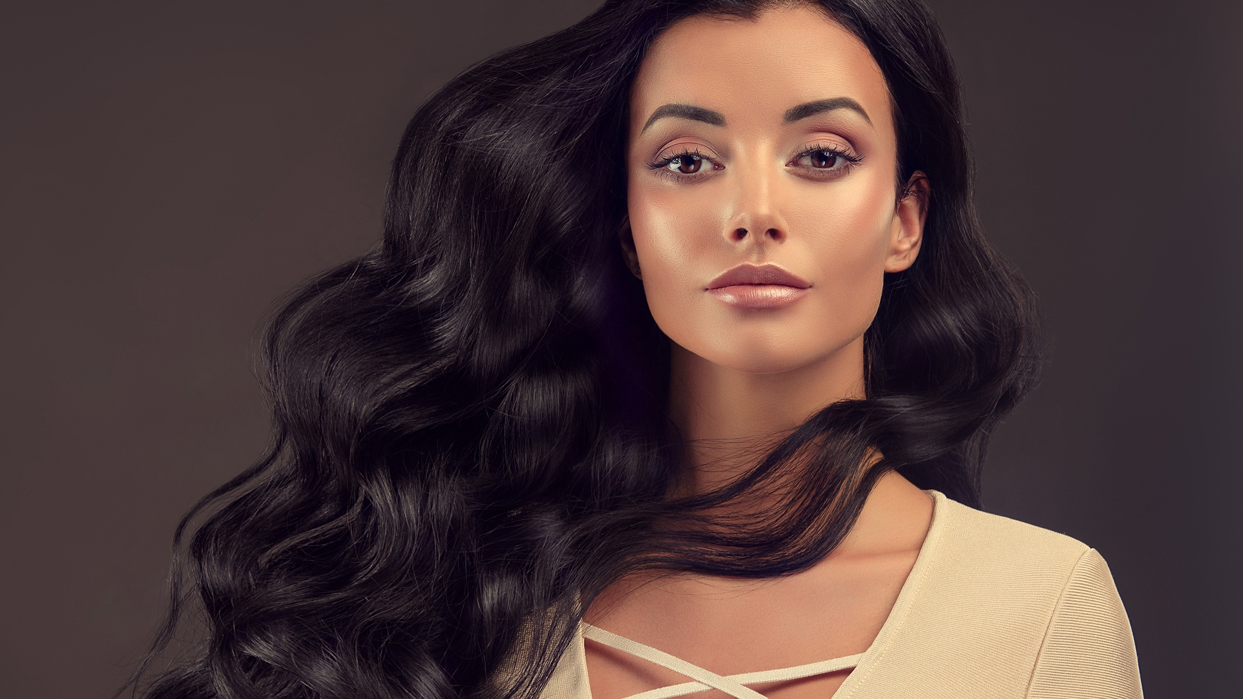 Black Hair Model 1440P Resolution HD 4k Wallpaper, Image, Background, Photo and Picture