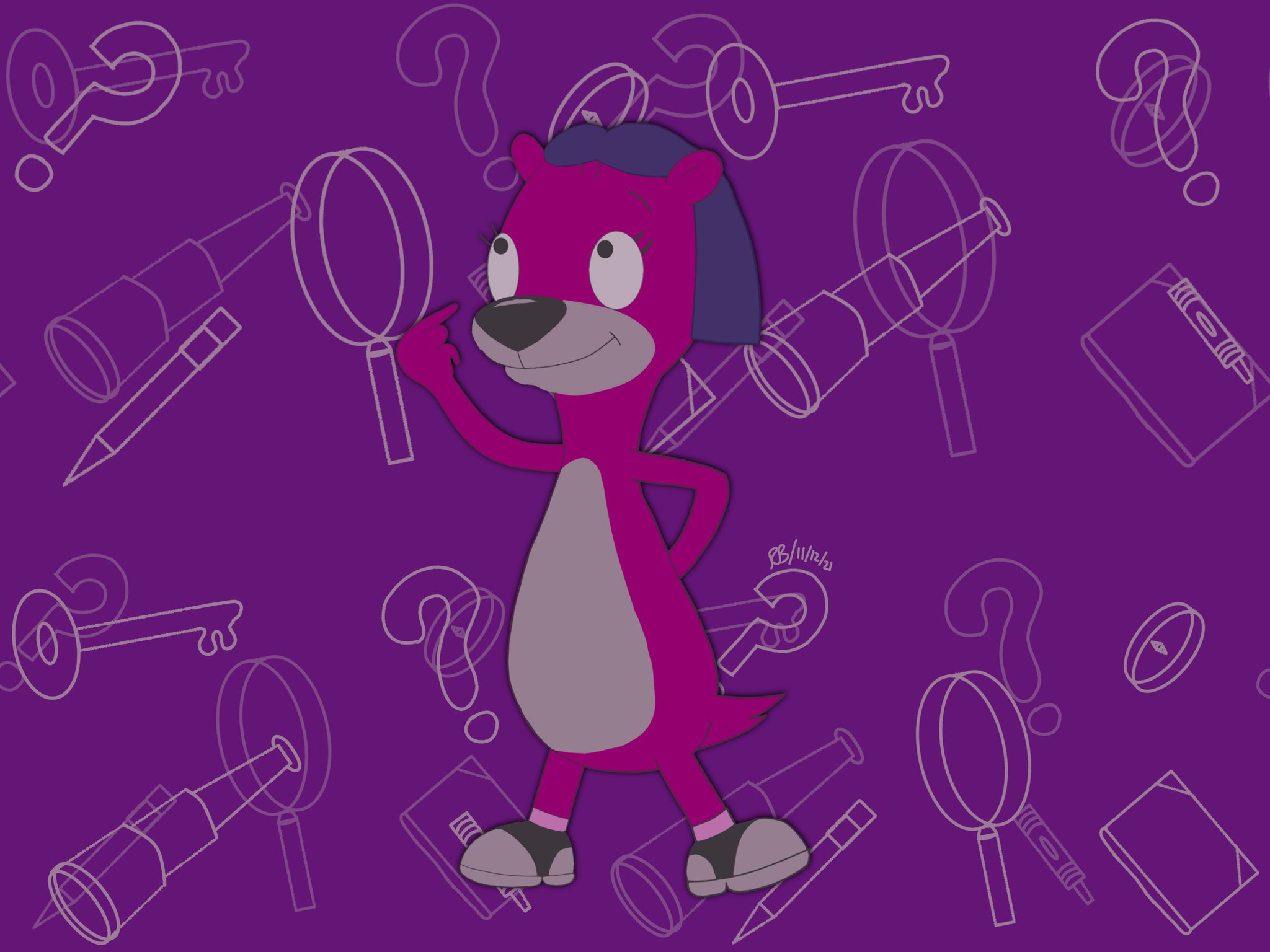 Ryan Bannon Day 12 Otter (PB&J OTTER) #Huevember #Huevember2021 #PBandJOtter #JellyOtter #digitalart #WaltWizsArt