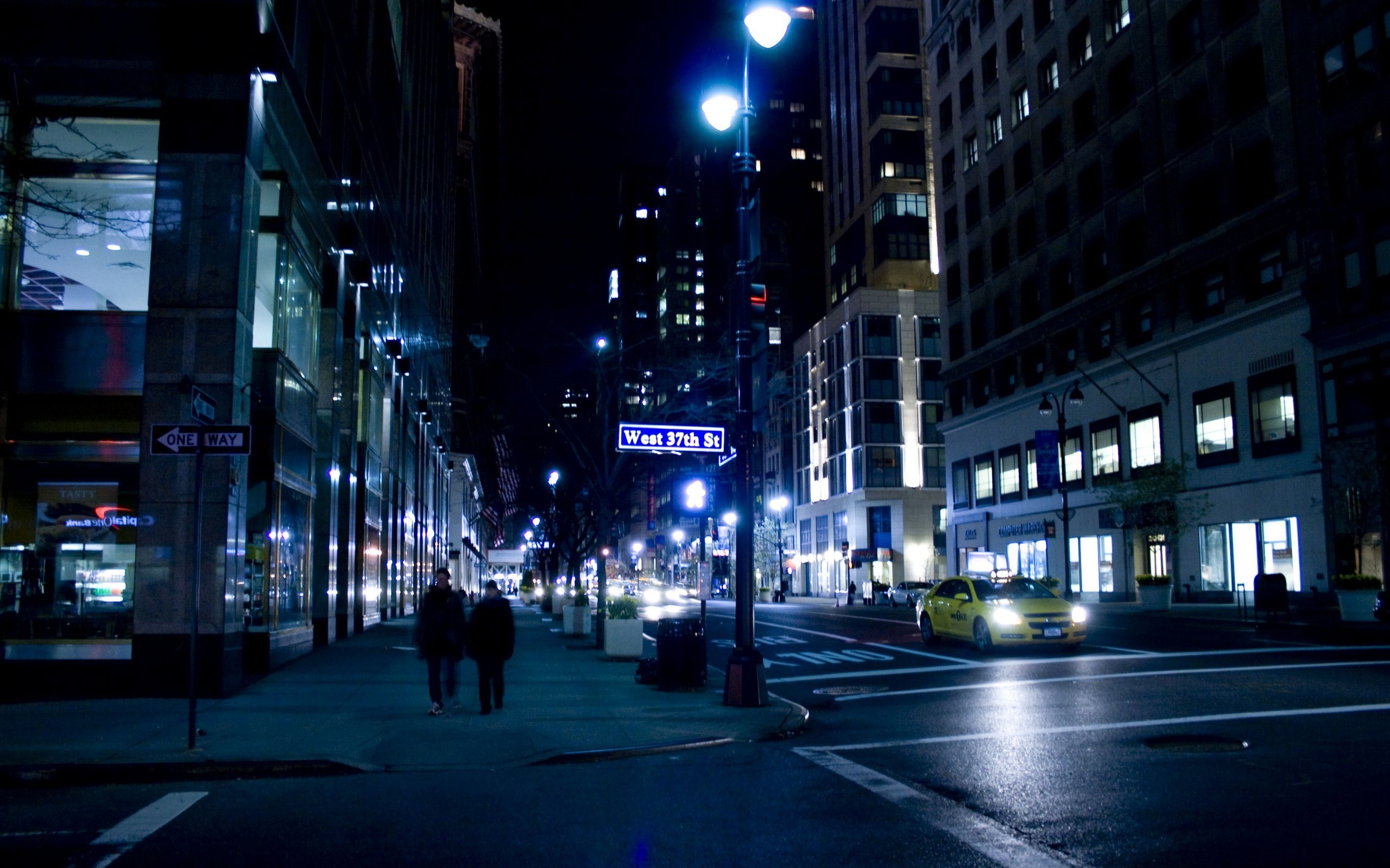 Streets night urban traffic city lights wallpaperx1600