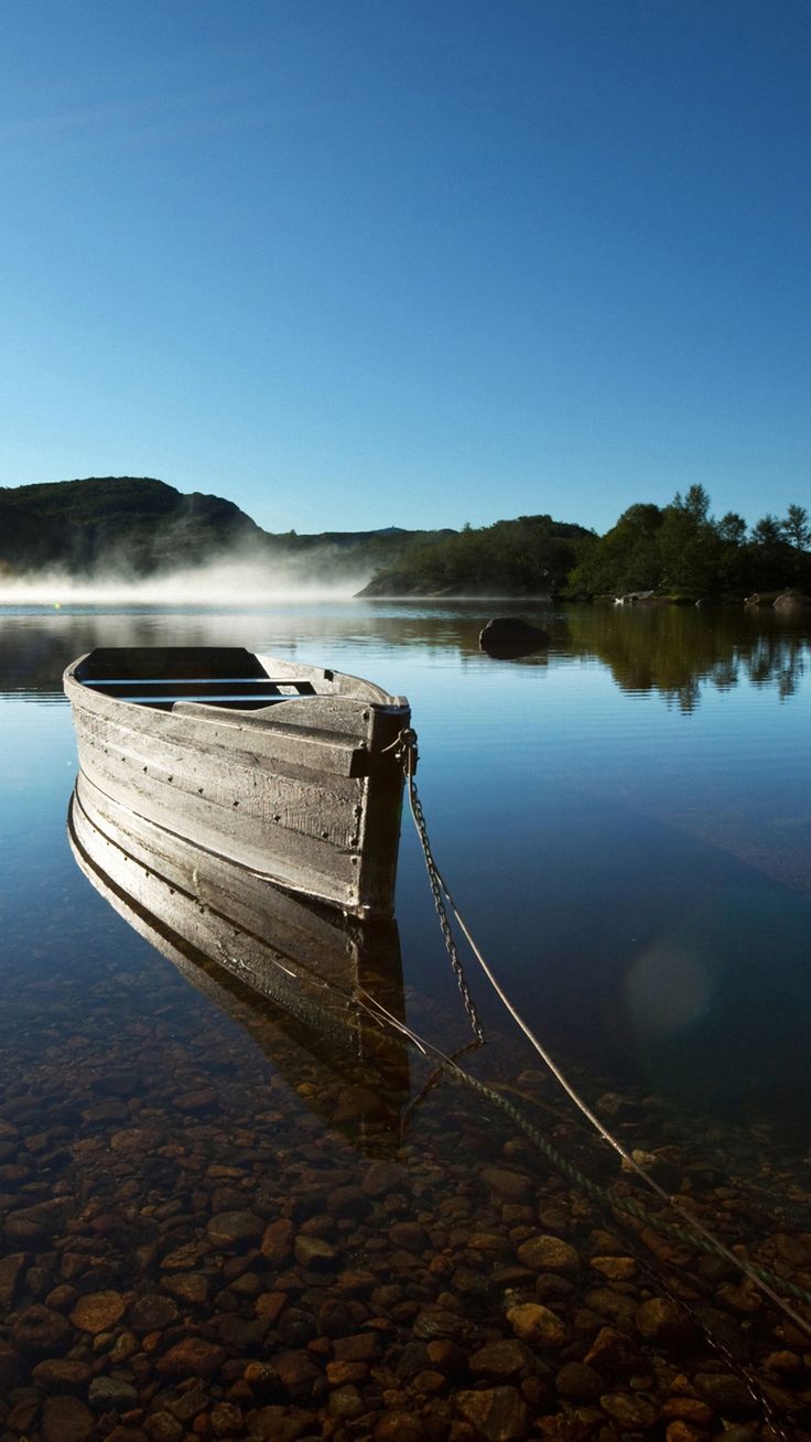 Boat on the river. Boat wallpaper, Boat, Water sunset