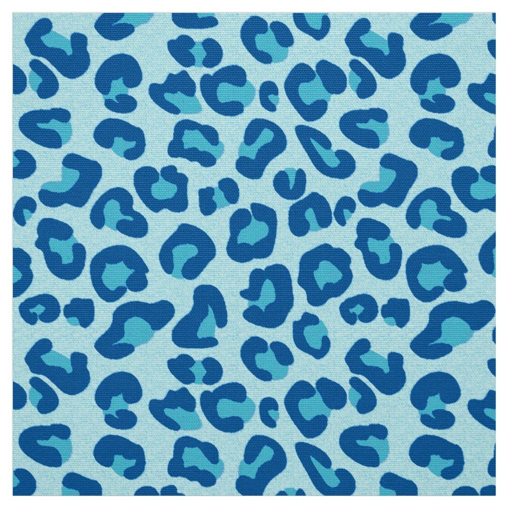 Leopard Print in Light Chambray to Dark Denim Blue Fabric. Cheetah print wallpaper, Leopard print wallpaper, Blue cheetah print wallpaper
