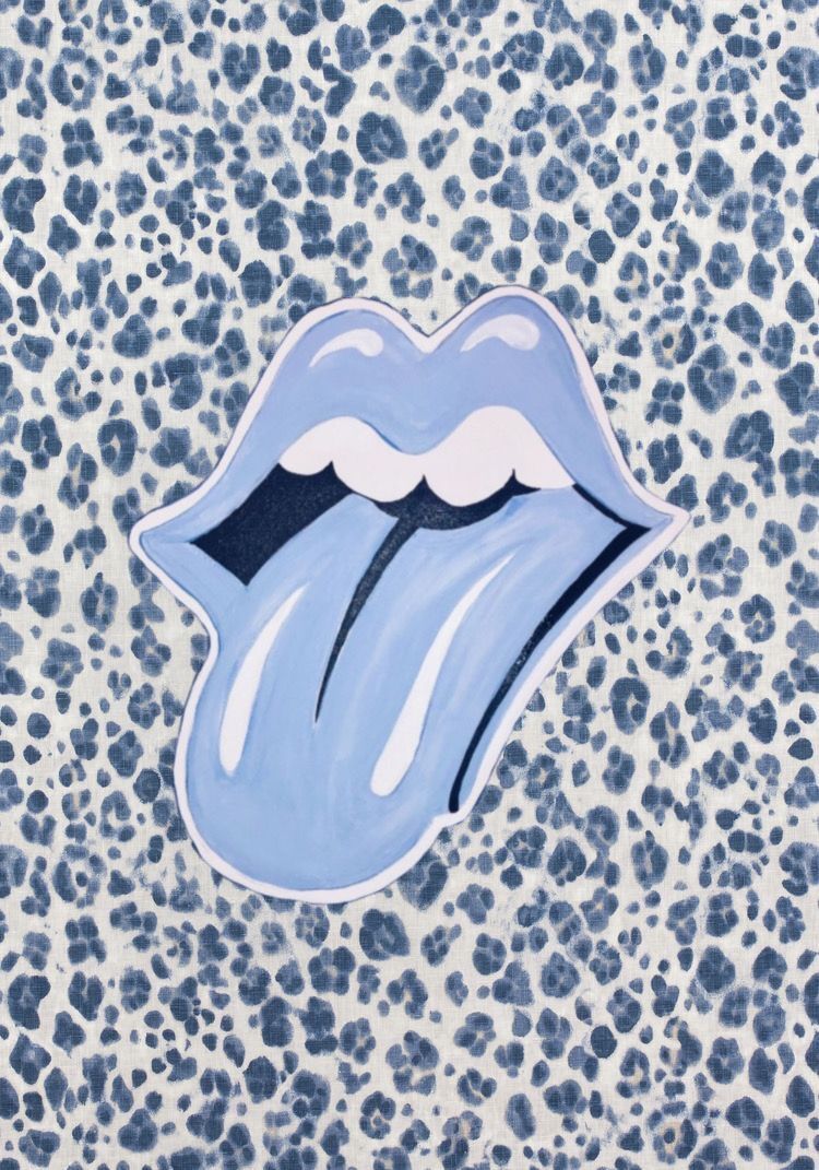 blue rolling stones with cheetah print. Preppy wallpaper, Baby blue wallpaper, Blue aesthetic pastel
