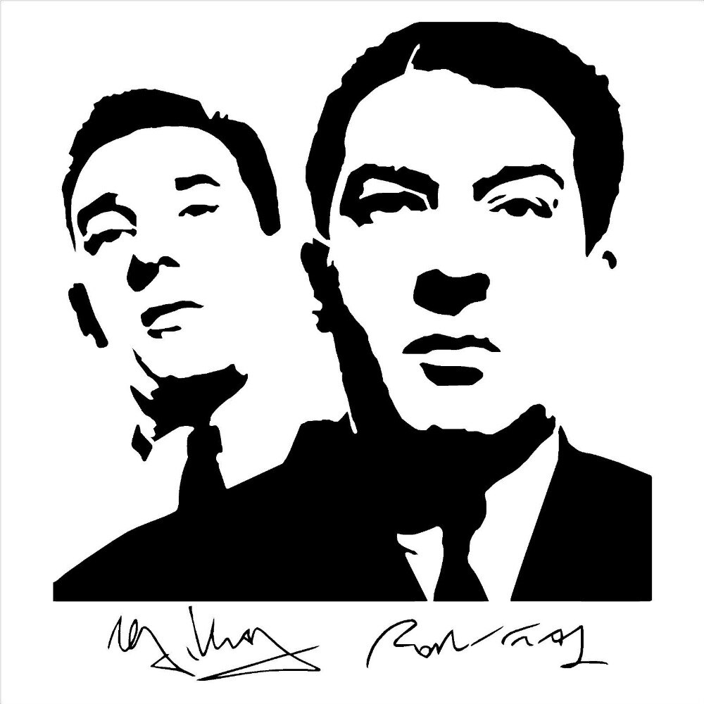 THE KRAYS KRAY TWINS RONNIE AND REGGIE gangsters vinyl wall art sticker decal Removable Wallpaper Mural Bedroom home decor D407. home decor. removable wallpapervinyl wall