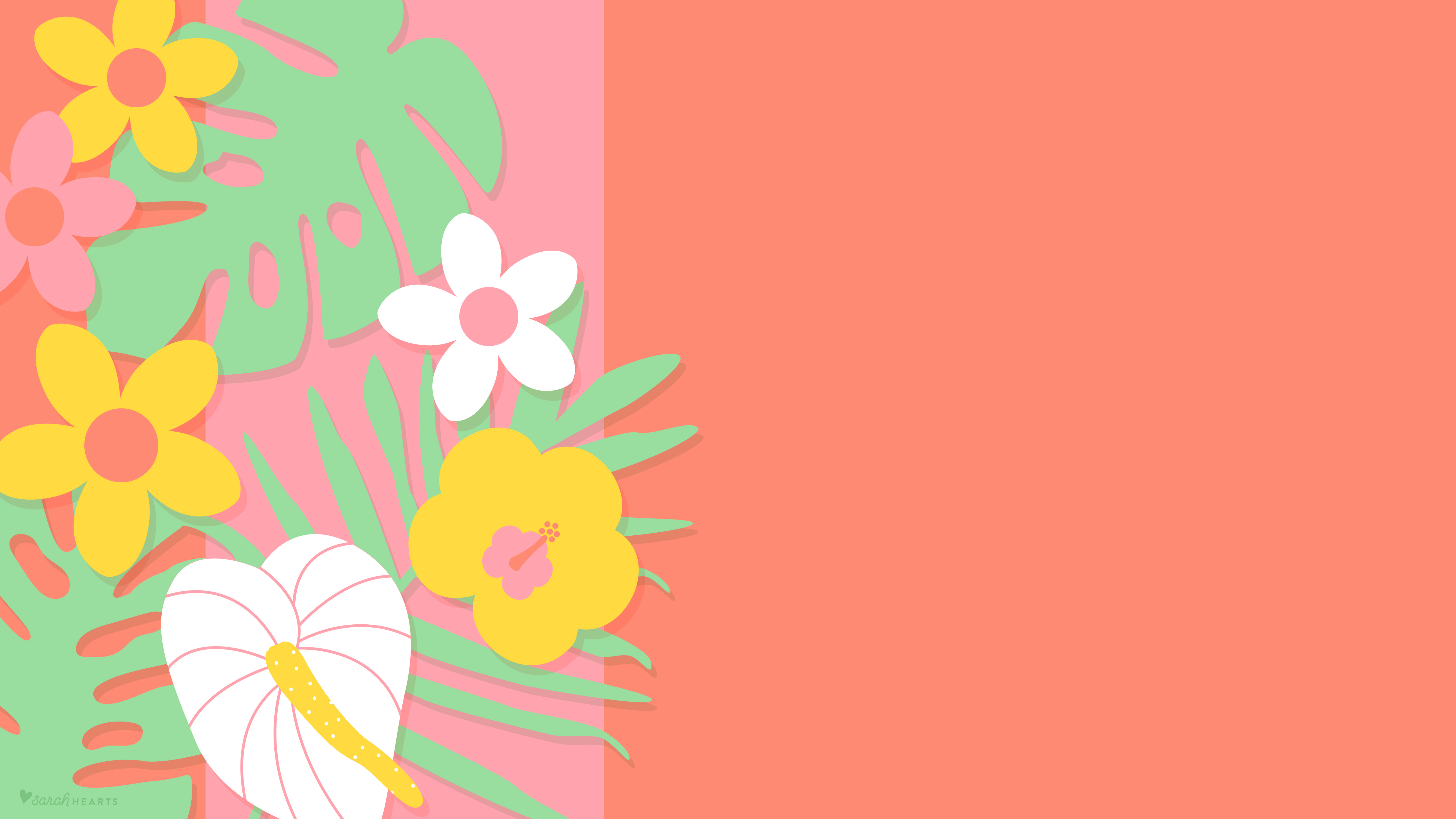 June 2018 Tropical Flowers Wallpaper