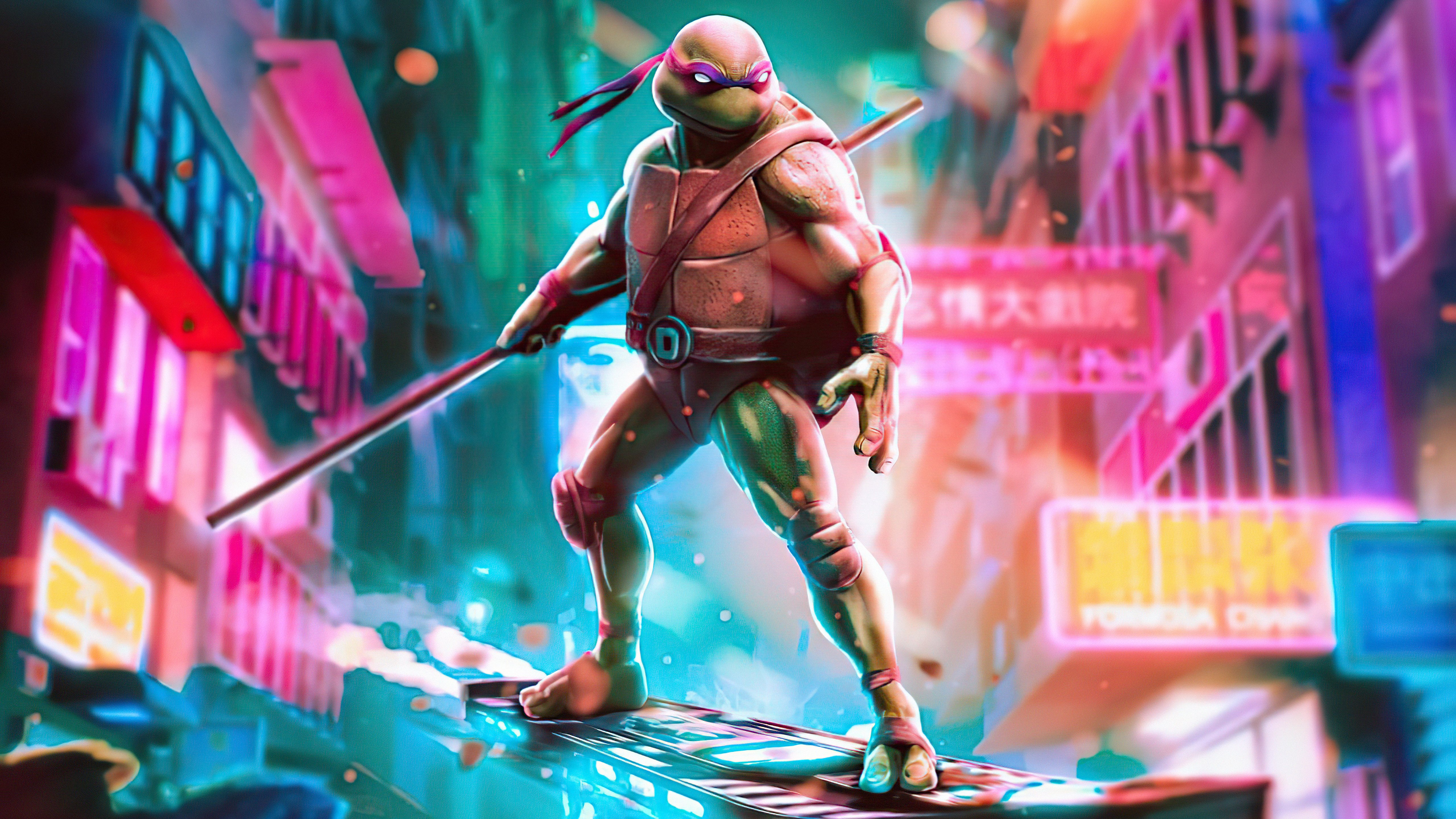 The Cyberpunk Ninja Turtle 5k, HD Artist, 4k Wallpaper, Image, Background, Photo and Picture