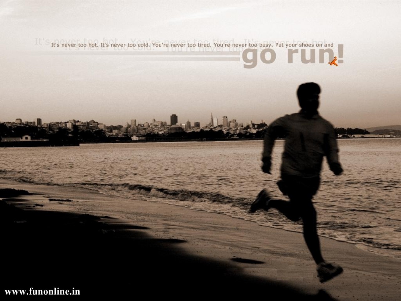 Free download Running Motivational Quotes A guy running on seashore [1280x960] for your Desktop, Mobile & Tablet. Explore Distance Running Wallpaper. Free Running Wallpaper, Nike Running Wallpaper