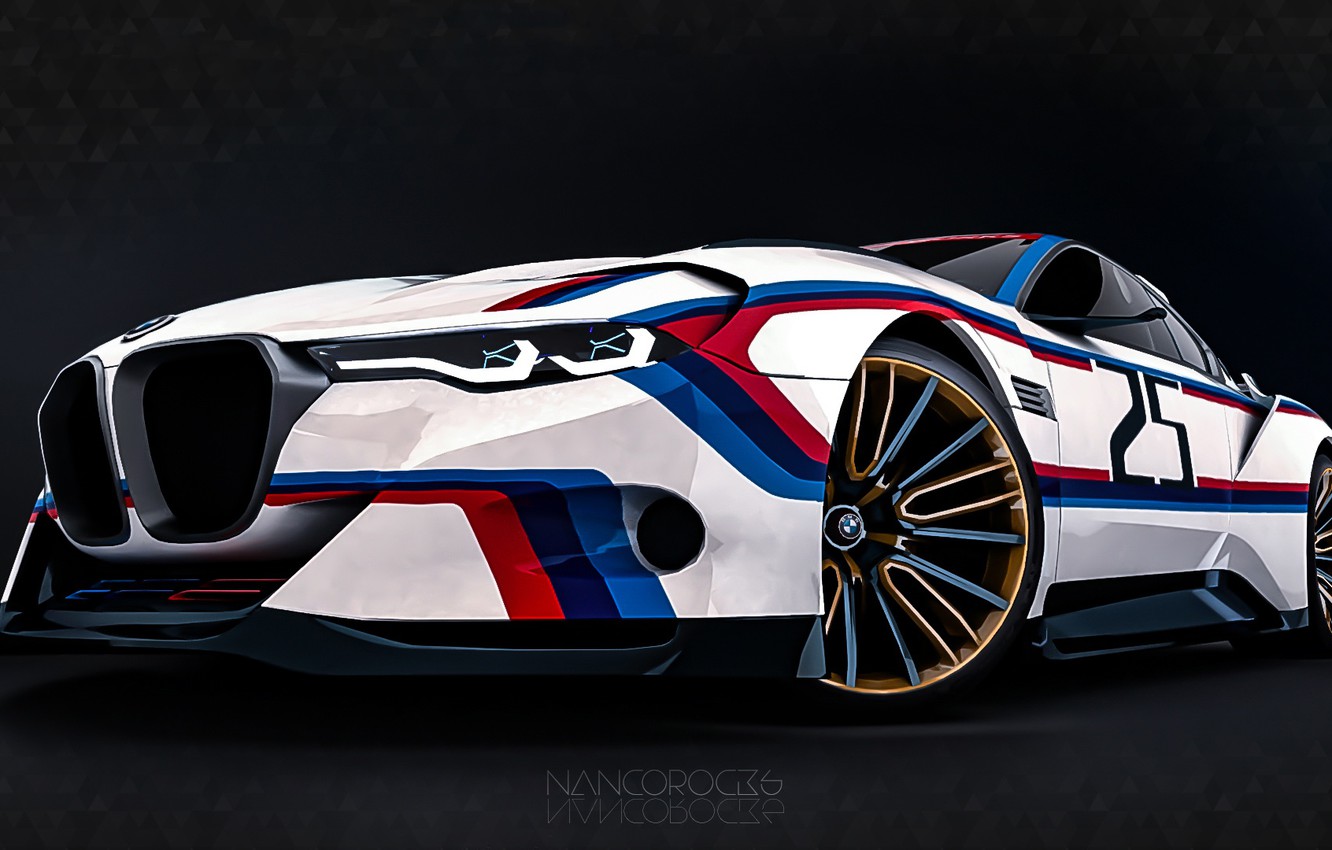 Wallpaper Concept, Auto, Figure, Machine, BMW, Art, Hommage, Bavarian, BMW 3.0 CSL, Hommage R, BMW 3.0, Art Car, BMW 3 0, BMW 30 CSL, Nancorocks, by Nancorocks image for desktop, section арт