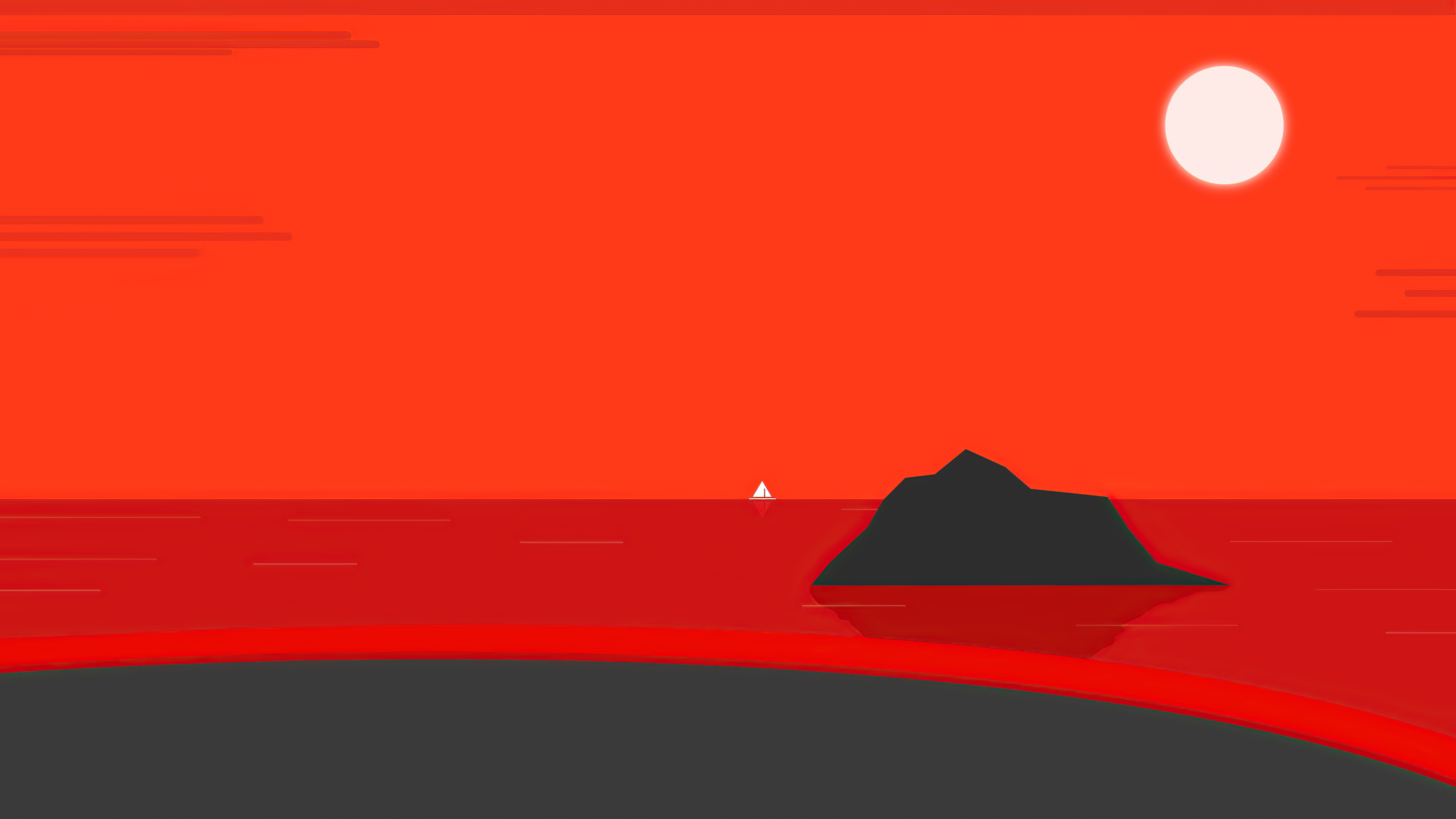Red Beach Minimal 8k 8k HD 4k Wallpaper, Image, Background, Photo and Picture