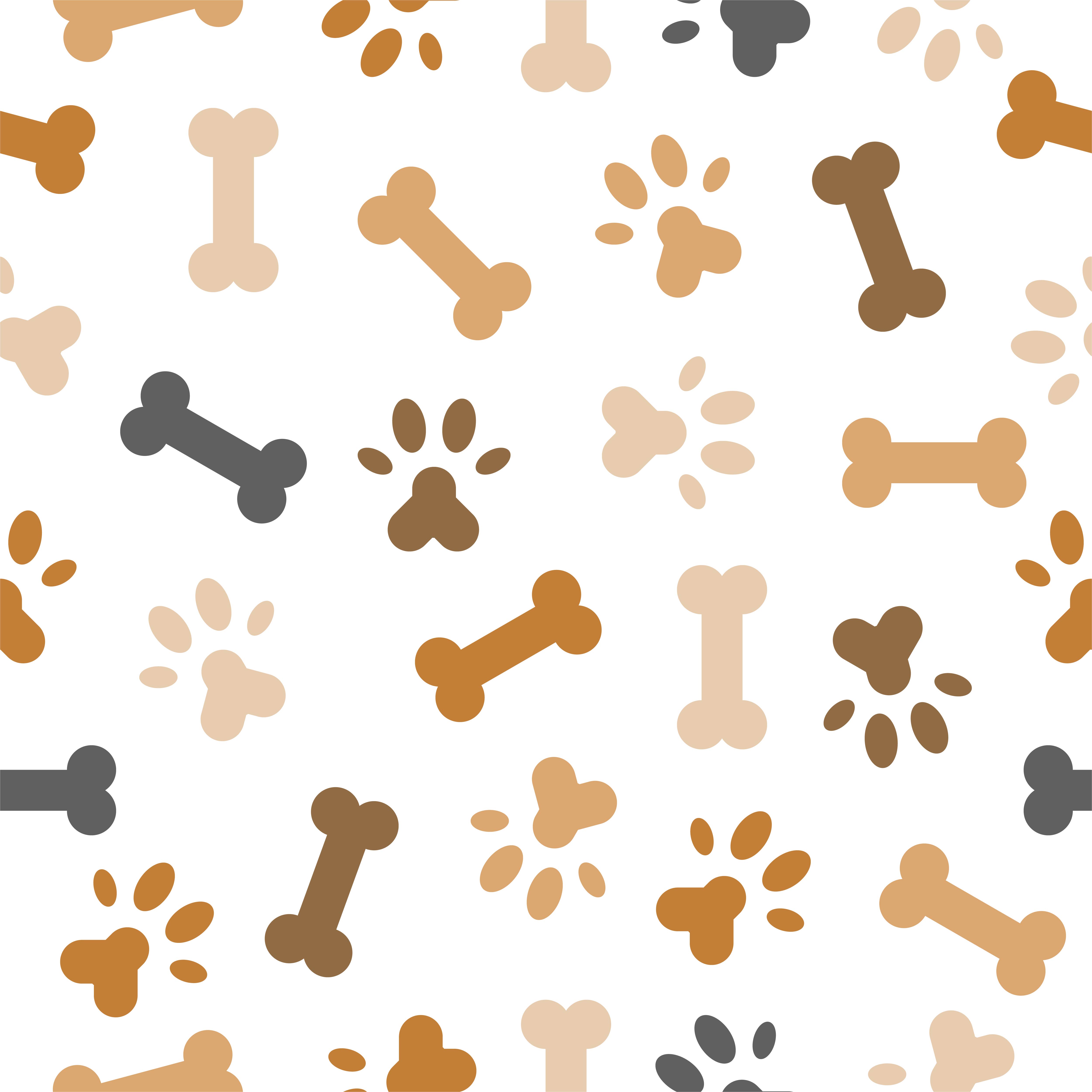 dog seamless pattern theme, bone, paw foot print for use as wallpaper or background