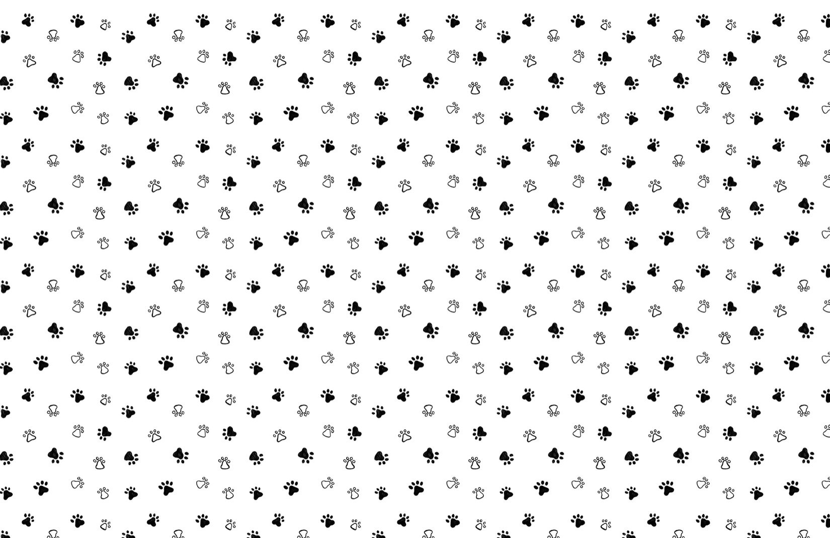Grey & White Dog Paw Print Pattern Wallpaper