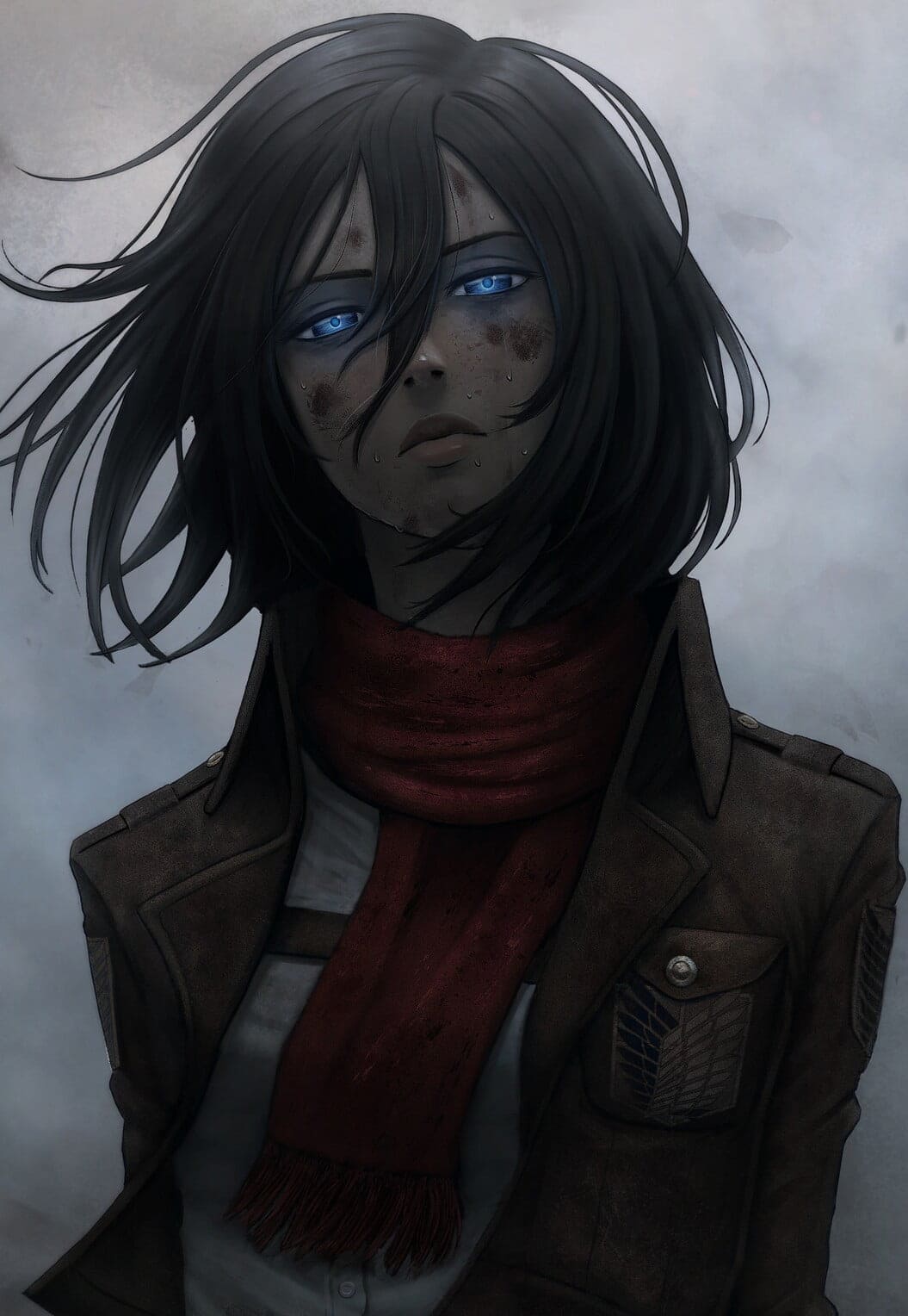 HD wallpaper Anime Attack On Titan Black Hair Blue Eyes Mikasa Ackerman, Best iPhone Wallpaper and iPhone background, WallpaperUpdate, Best iPhone Wallpaper and iPhone background