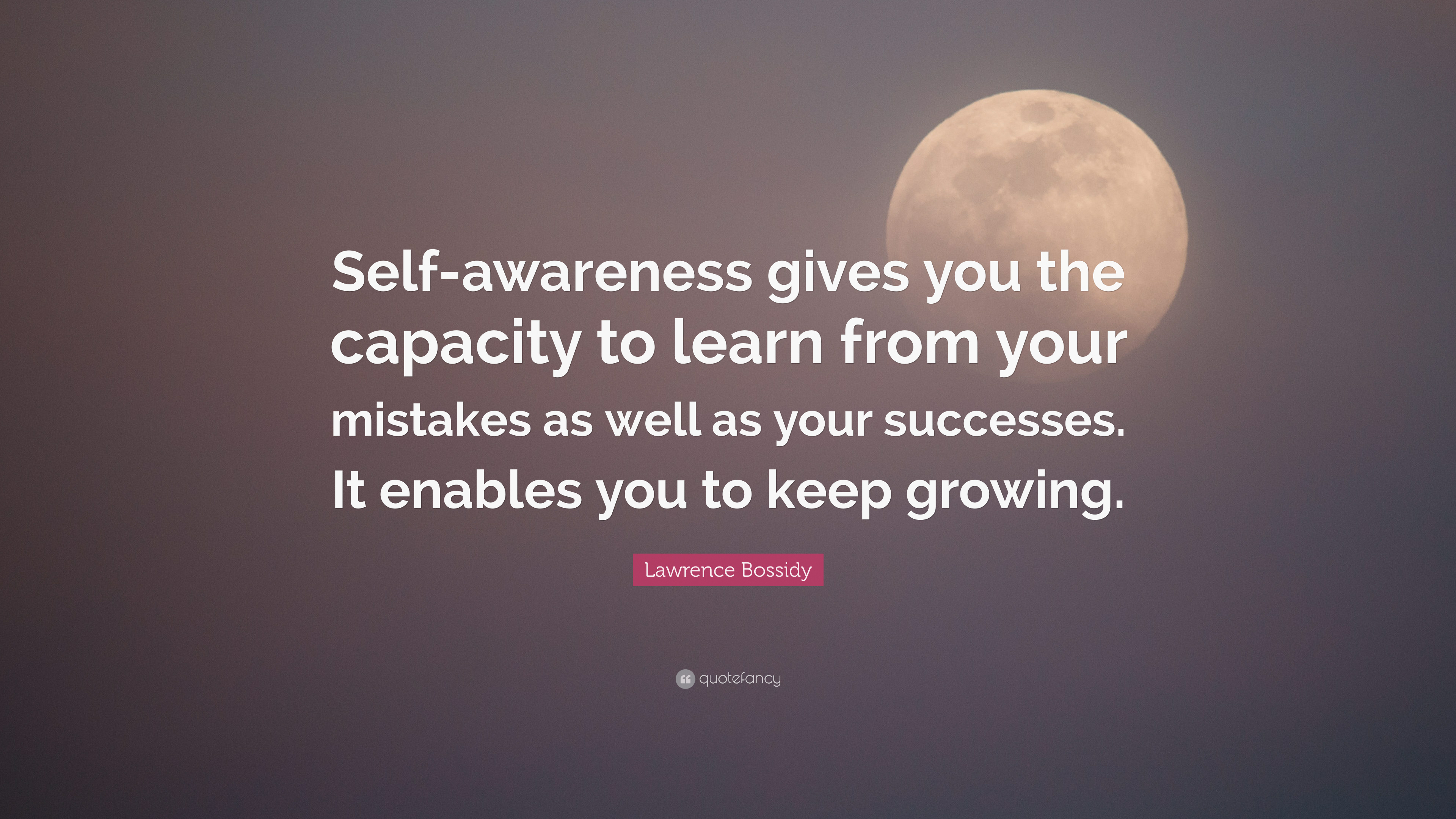 Lawrence Bossidy Quote: “Self Awareness Gives You The Capacity To Learn From Your Mistakes As Well As Your Successes. It Enables You To Keep Grow.”