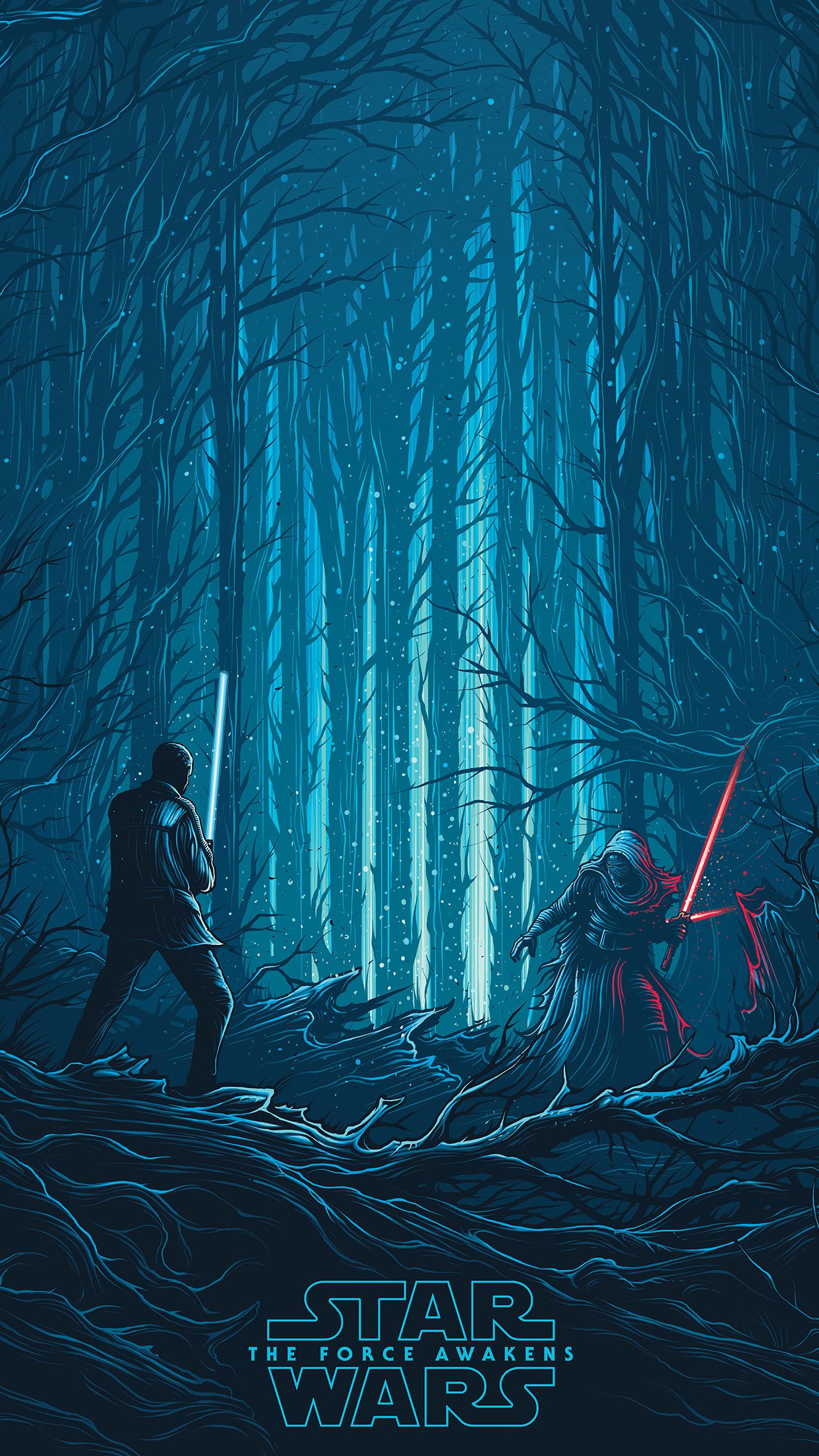 Starwars Illustration Blue Art Film Android Wallpaper Wars Art Wallpaper iPhone