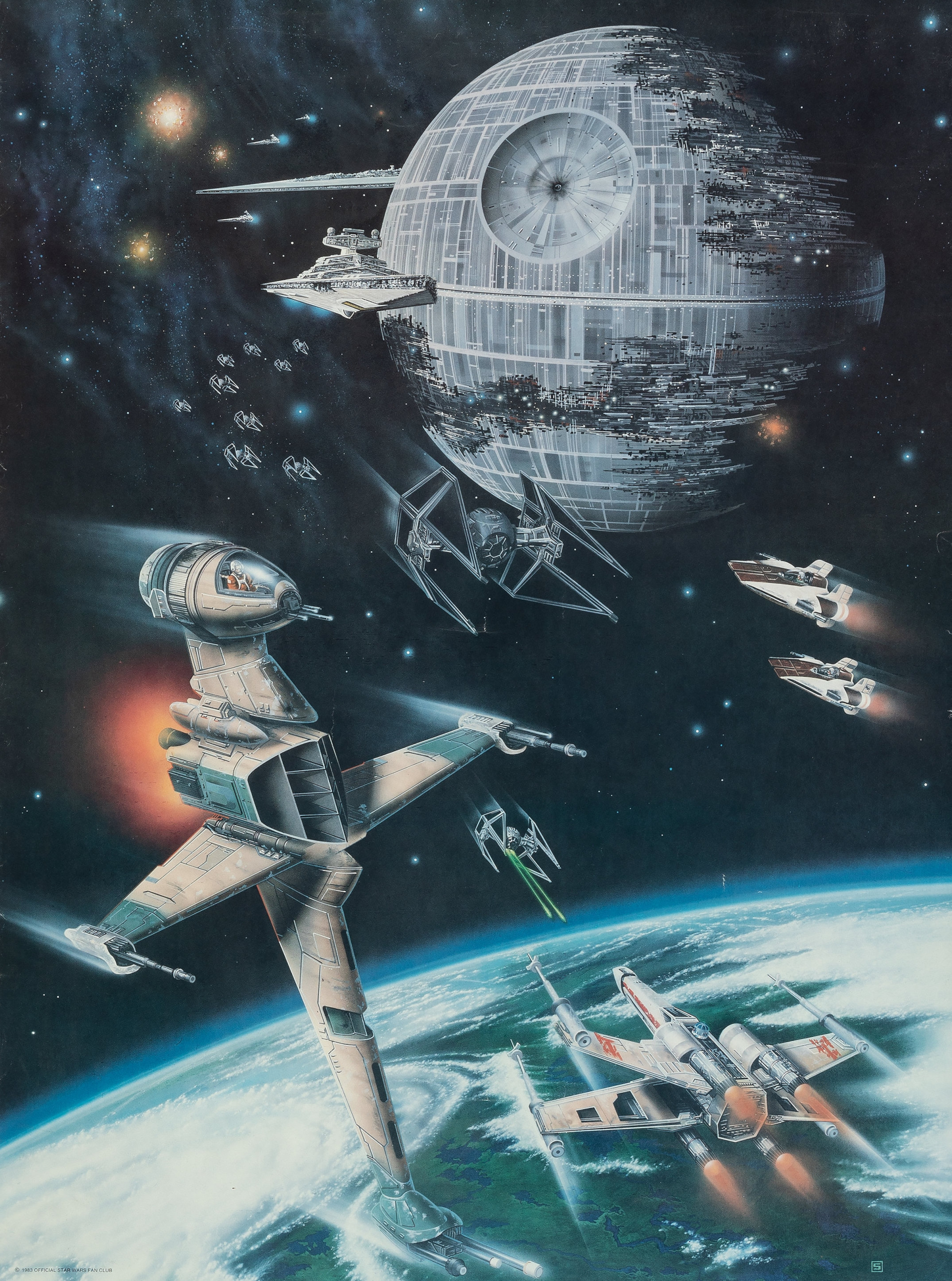 Star Wars B Wing A Wing X Wing TiE Interceptor Death Star Star Destroyer Battle Portrait Display Art Wallpaper:1903x2560