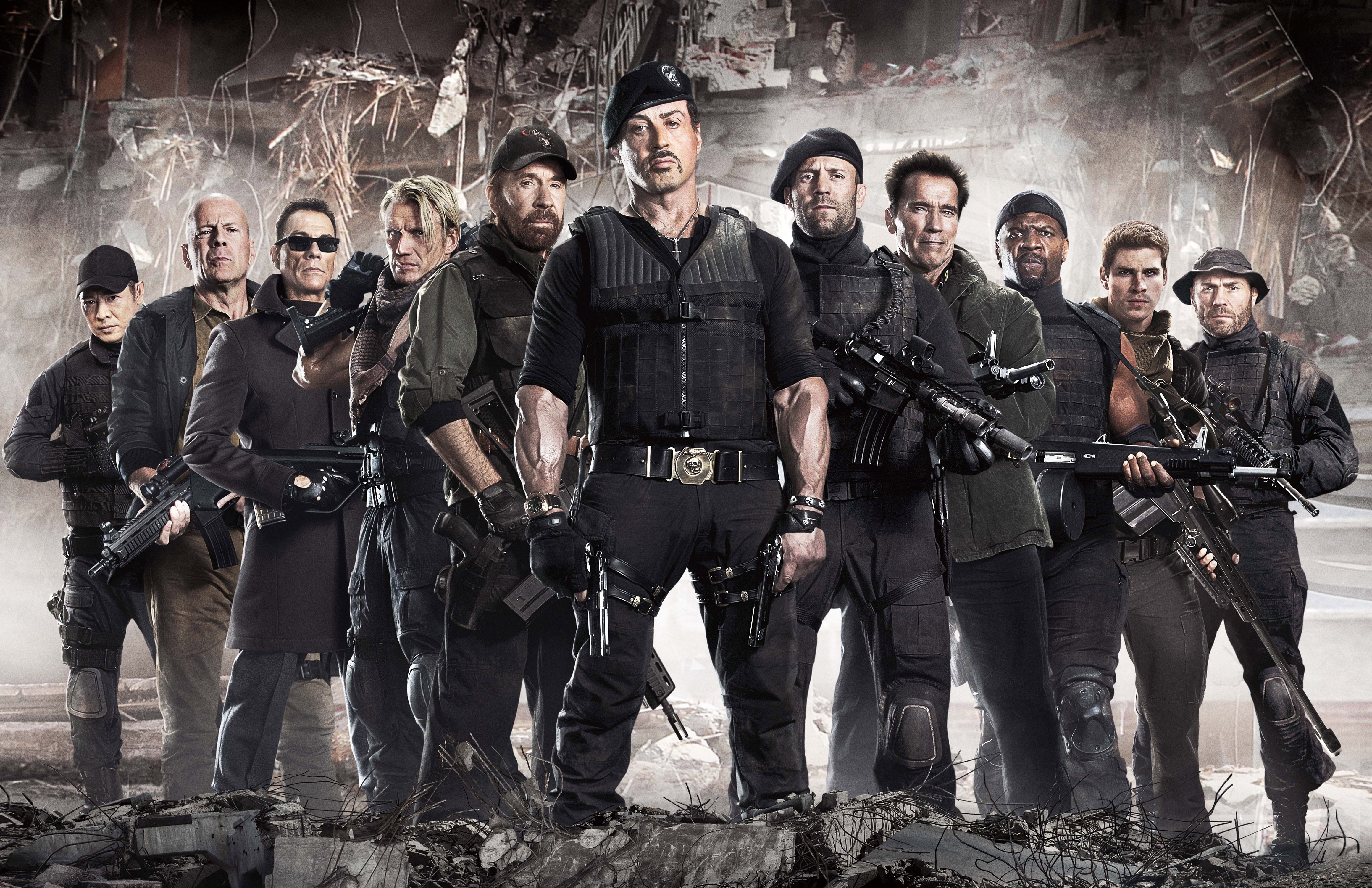 Wallpaper. Movies. Photo. Picture. The Expendables 2, The Expendables 2, Sylvester Stallone, Arnold Schwarzenegger, Jean Claude Van Damme