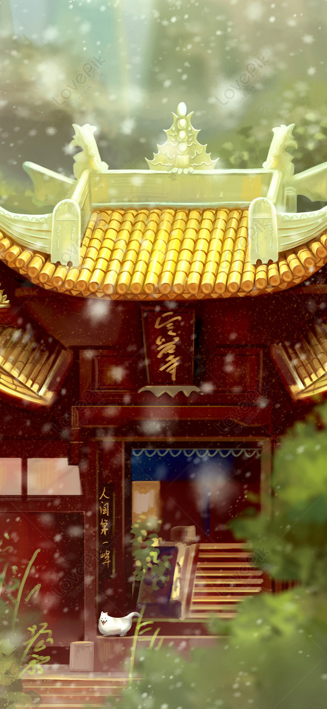 Chinese Style Temple Mobile Wallpaper Background Image Free Download