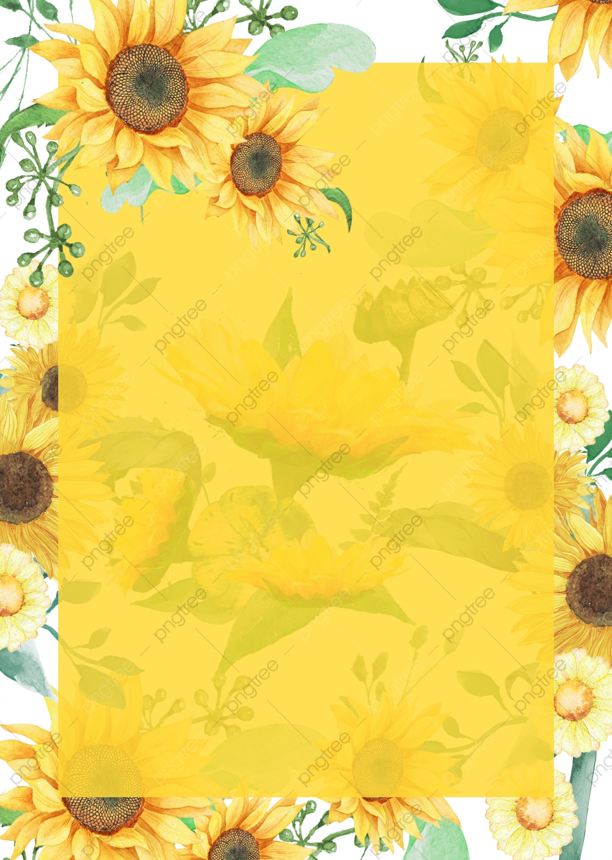 Yellow Sunflower Summer Floral Color Background, Yellow, Sunflower, Summer Background Image for Free Download