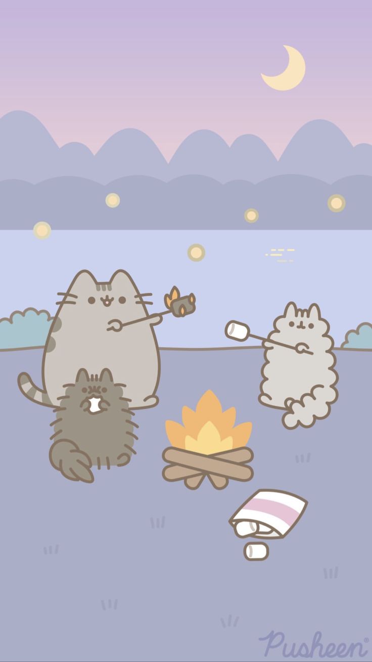 Pusheen the cat iphone wallpaper camping summer. Pusheen cute, Pusheen cat, Pusheen