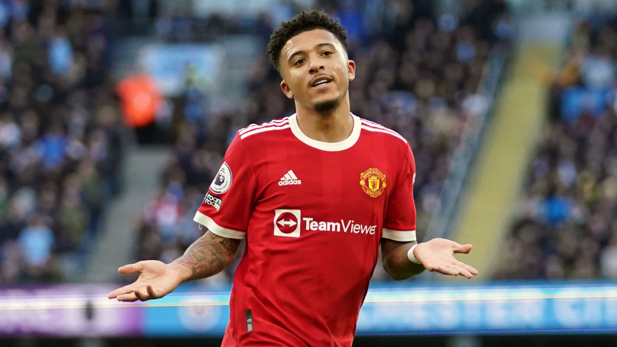Jadon Sancho approaching best Manchester United form, says Ralf Rangnick as Bruno Fernandes faces fitness race