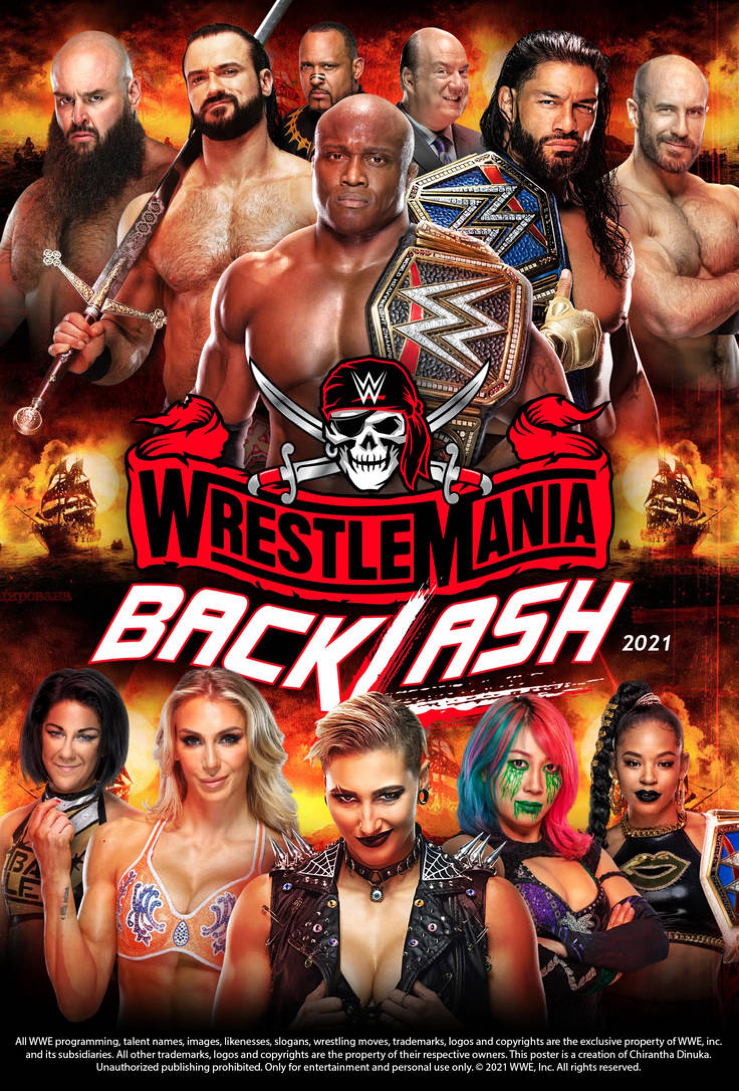 WWE WrestleMania Backlash 2021 Poster. Wwe, Wrestlemania, Wwe superstar roman reigns