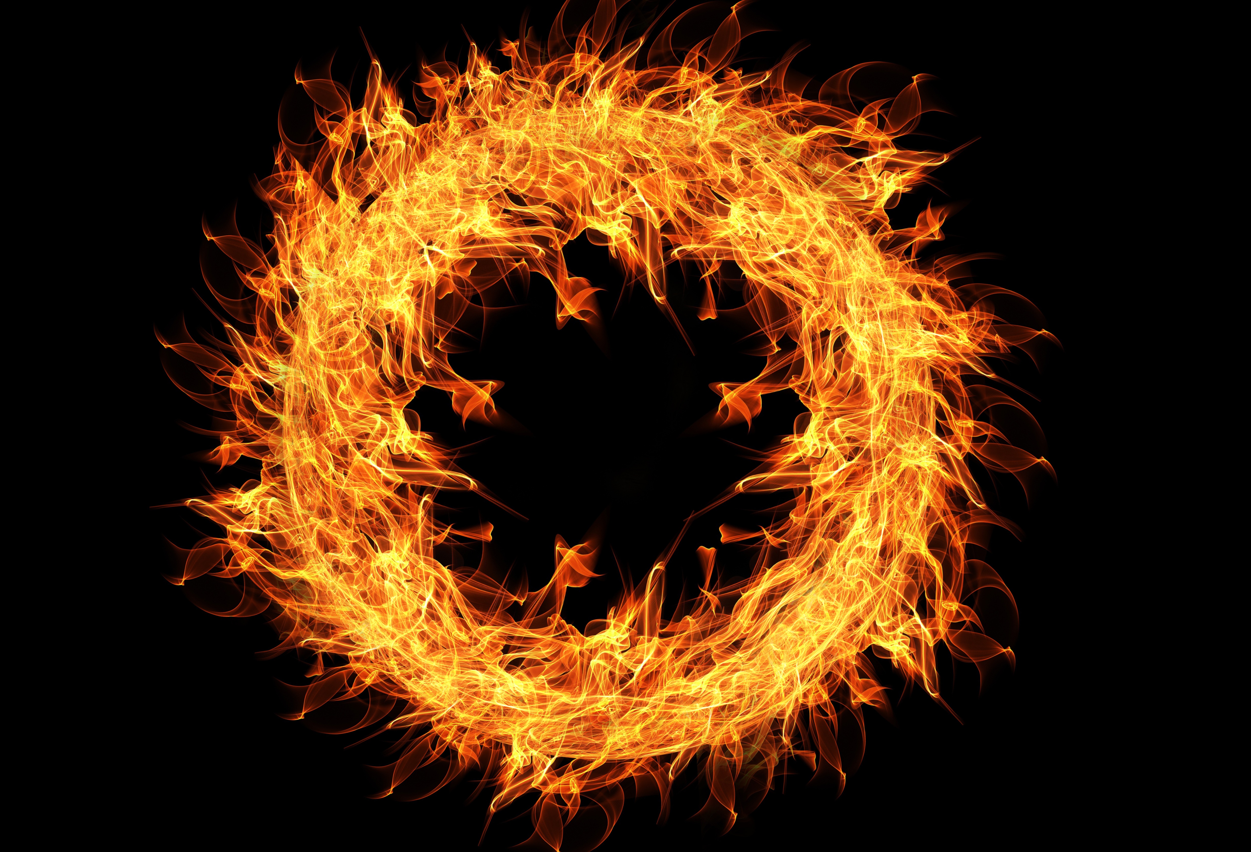 Fire Flame Ring 4k, HD Creative, 4k Wallpaper, Image, Background, Photo and Picture