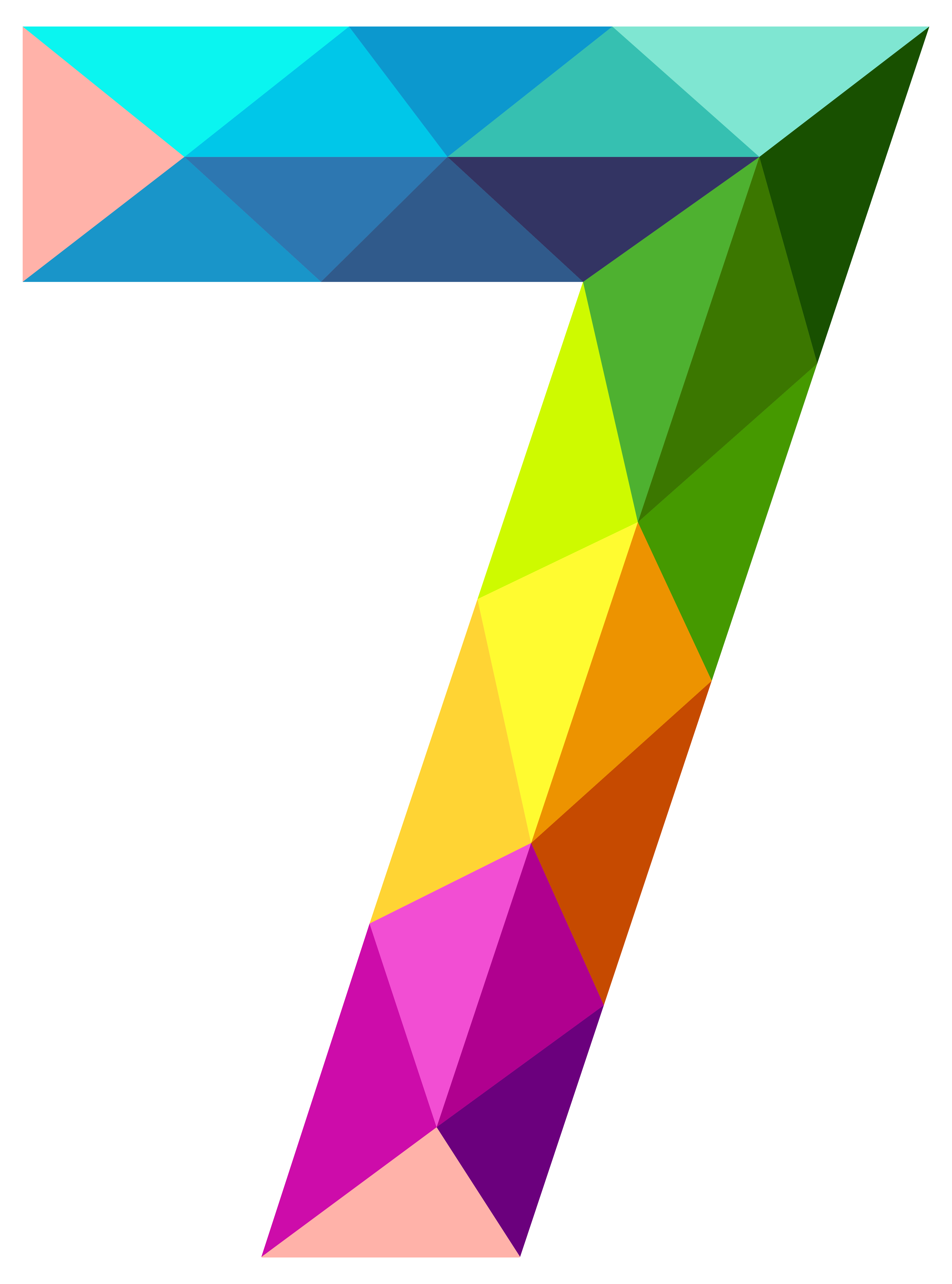 Colourful Triangles Number Seven PNG Clipart Image​-Quality Free Image and Transparent PNG Clipart