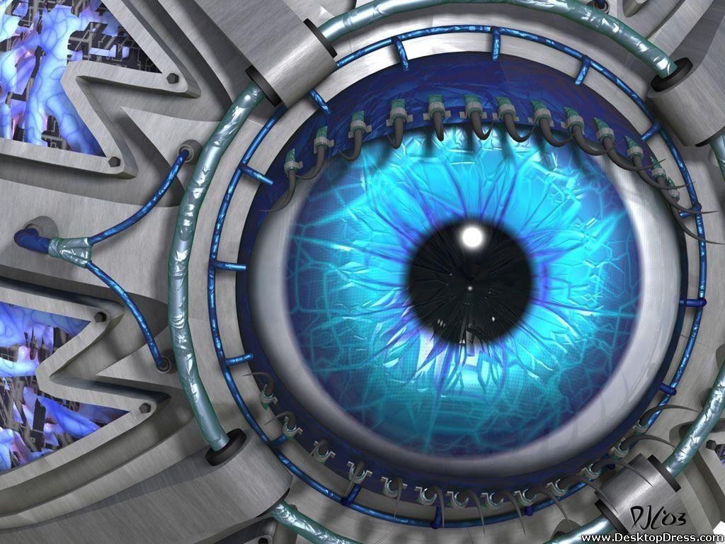 Desktop Wallpaper 3D Background 3D Robotic Eye