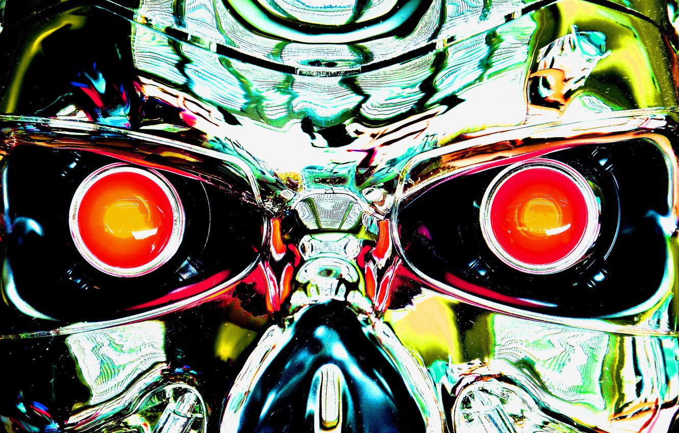 Wallpaper eyes, metal, steel, mechanism, robot, cyborg, terminator, Terminator image for desktop, section фантастика