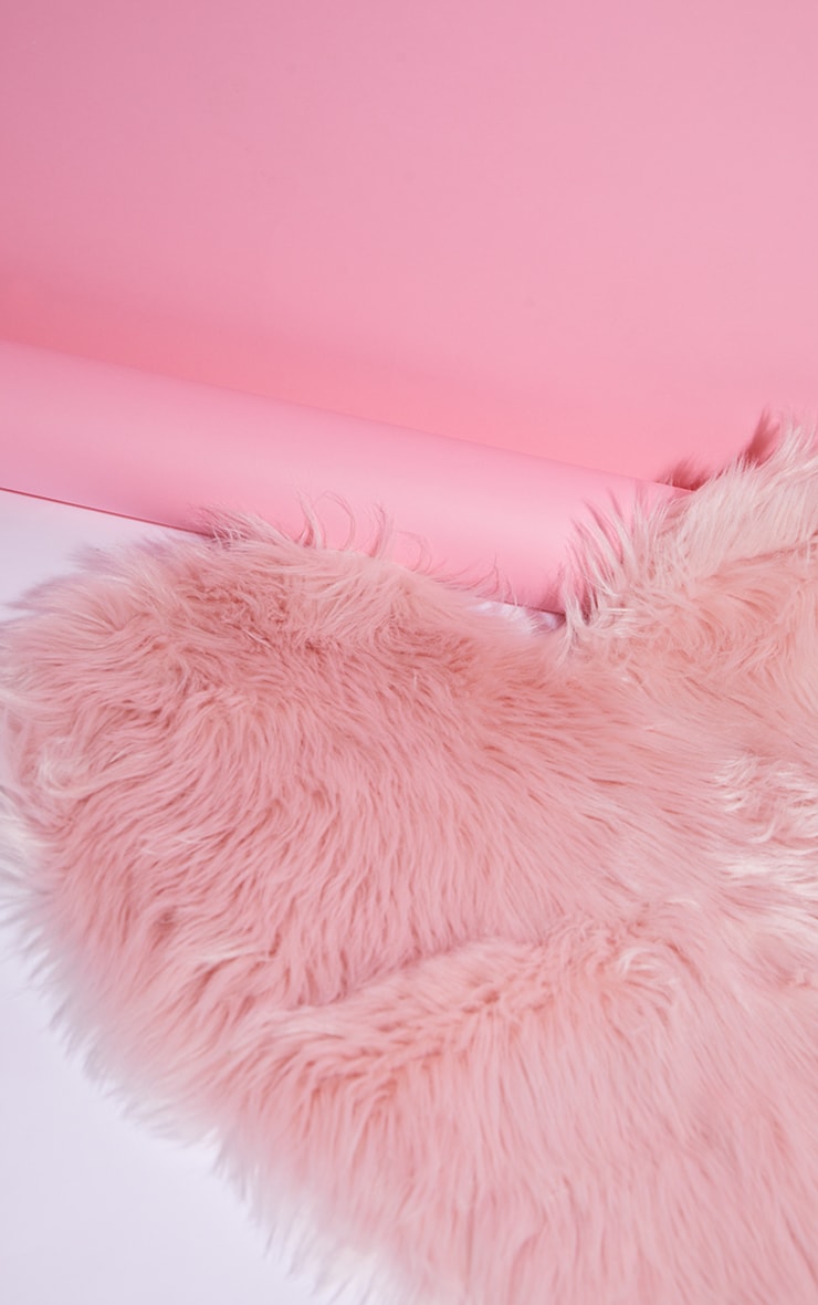 Pink Fluffy Heart Shaped Rug