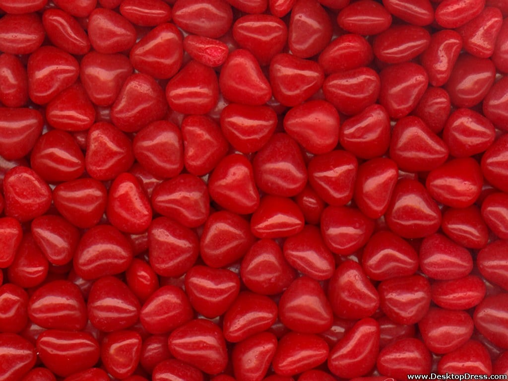 Desktop Wallpaper Other Background Red Heart Candies