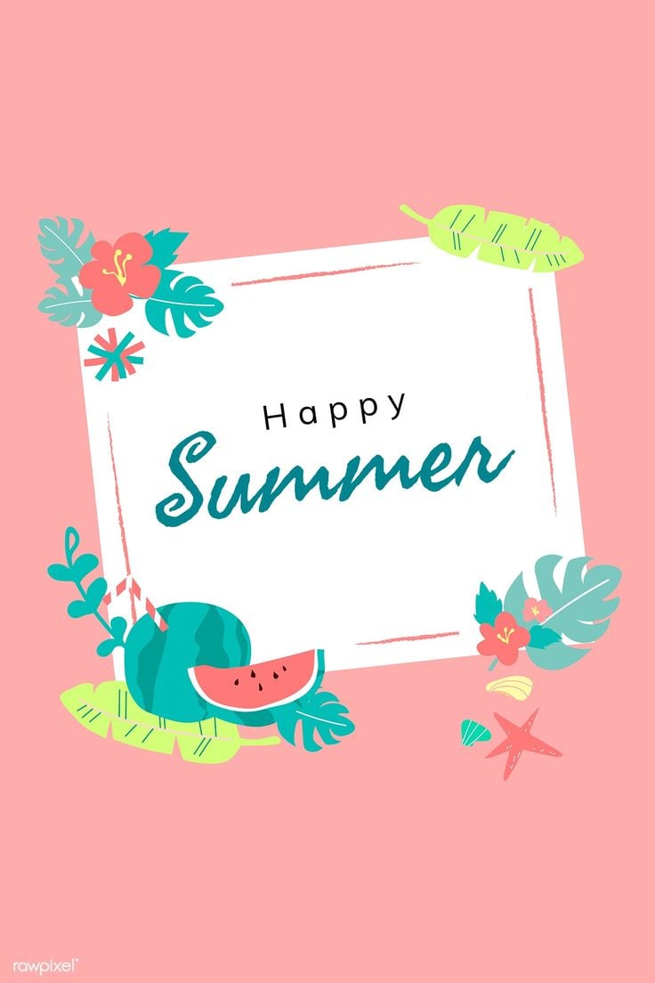 Happy summer holiday card vector, 4k iphone and mobile phone wallpaper. premium image. Happy summer holidays, Happy summer, Summer holiday