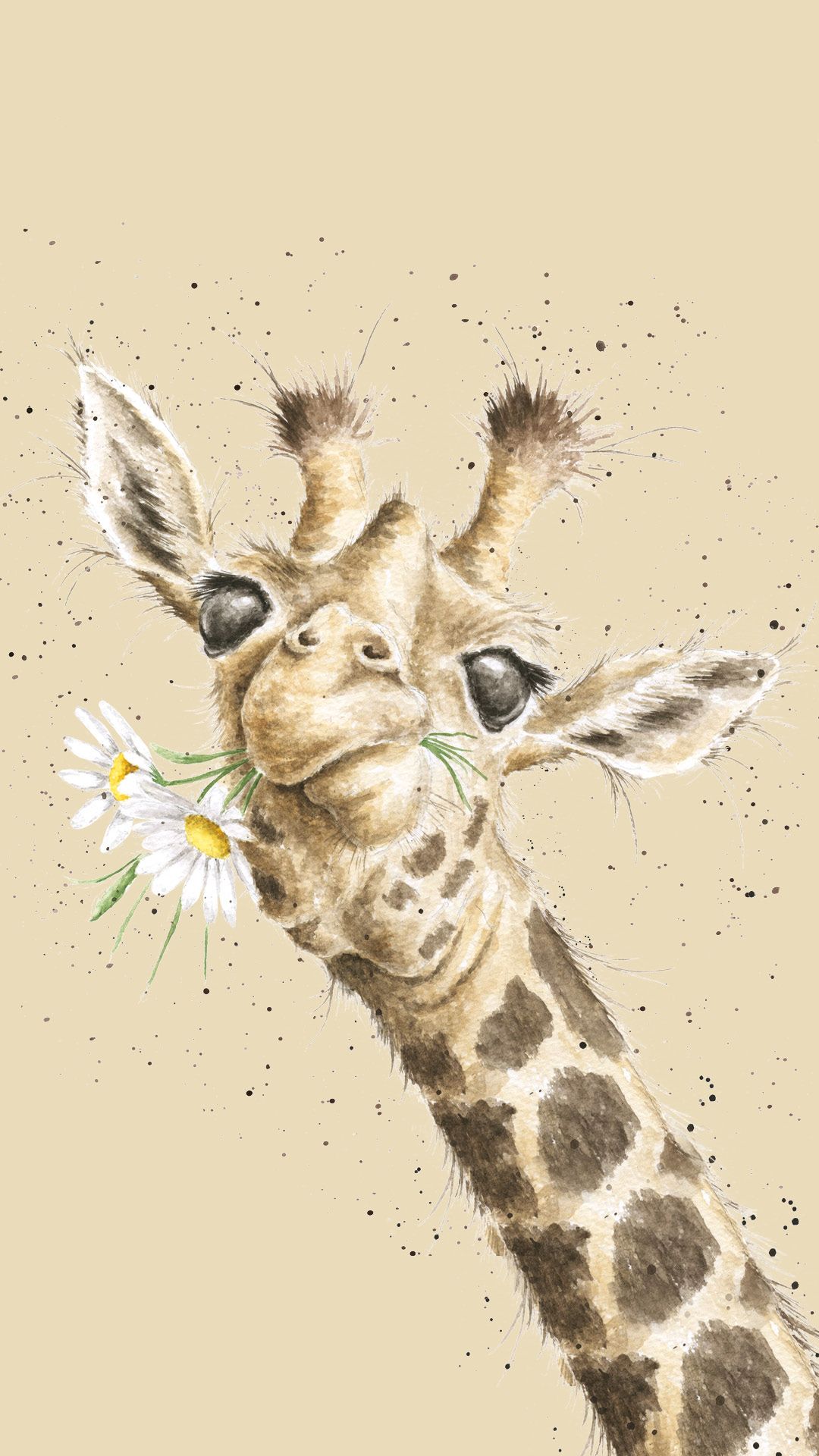 Giraffe Phone Wallpaper. Giraffe drawing, Giraffe painting, Baby animal art