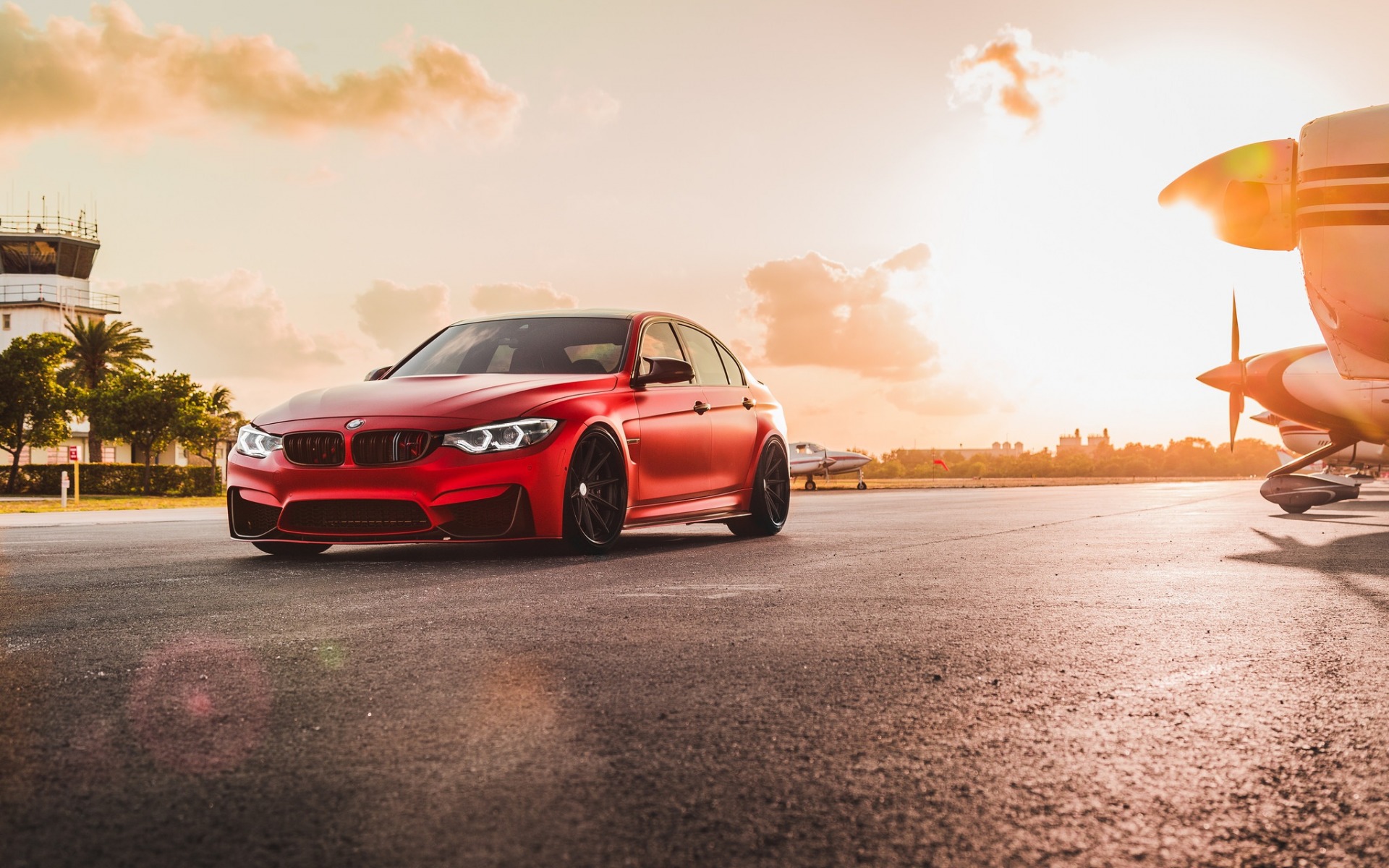 Download wallpapers BMW M3, 2017, F80, red sedan, tuning, black wheels, red M3, BMW for desktop with resolution 1920x1200. High Quality HD pictures wallpapers