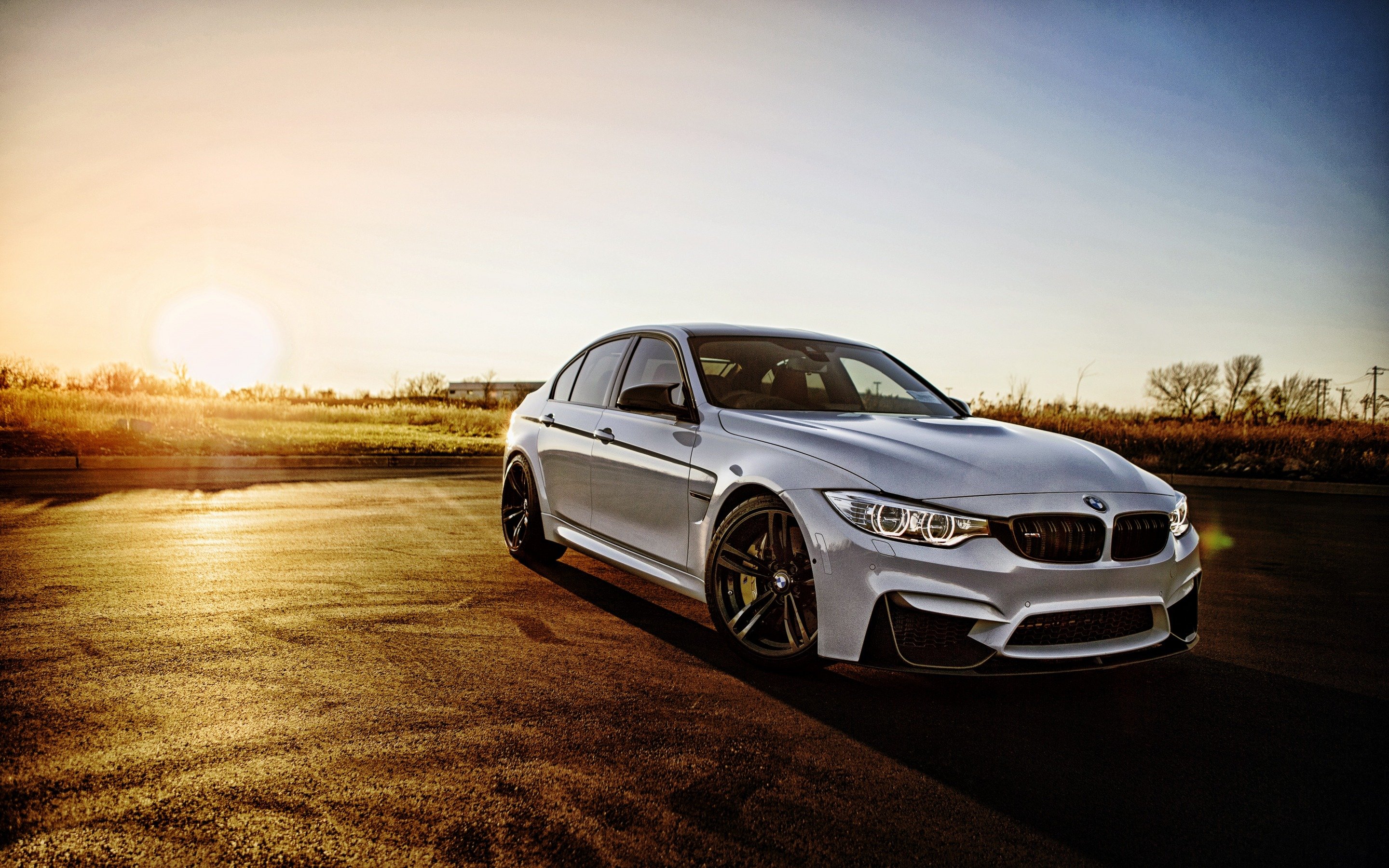 Download wallpapers BMW M3, 2017, F80, German cars, white M3, sedan, sunset, BMW for desktop with resolution 2880x1800. High Quality HD pictures wallpapers