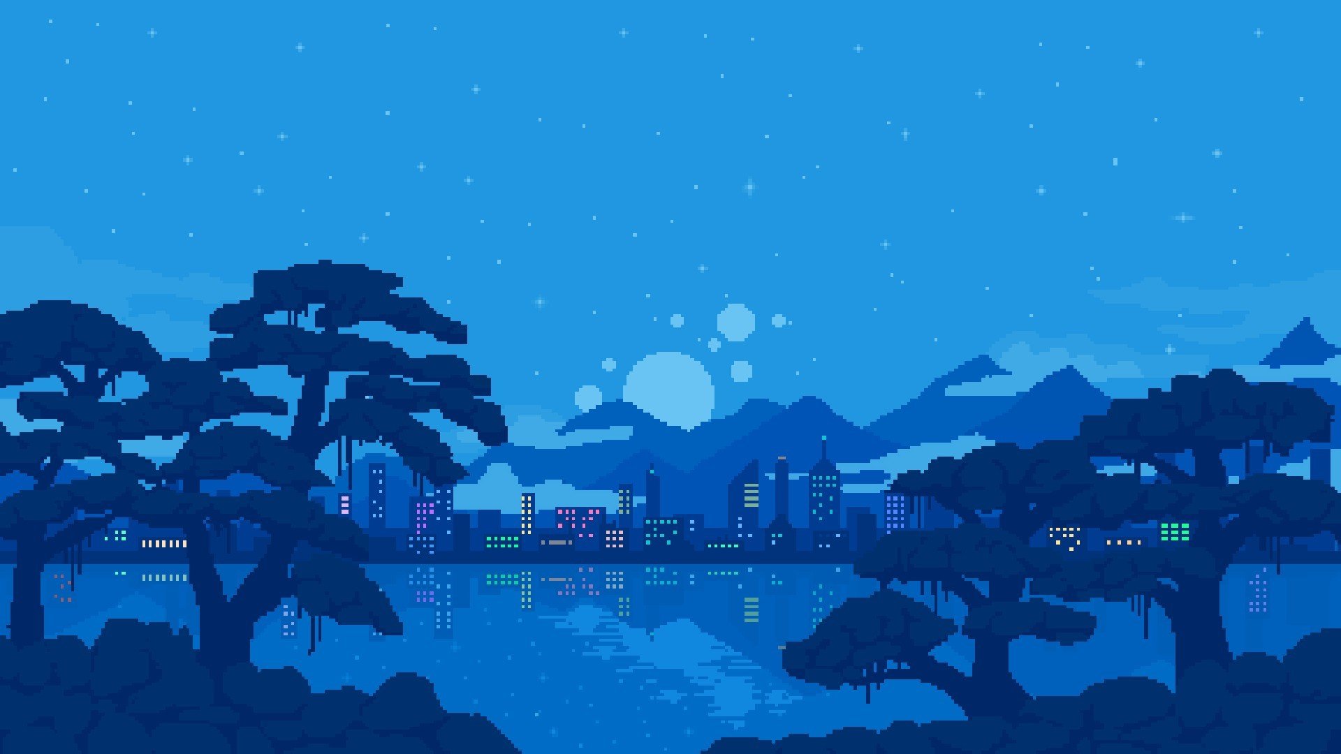 Pixel Art Blue Wallpaper Free Pixel Art Blue Background