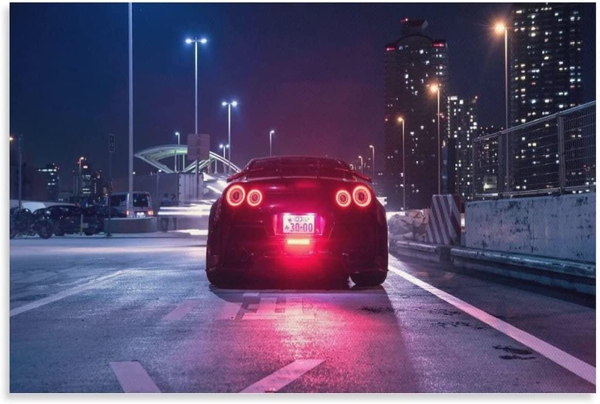 LLDF Wallpaper Japan Car Night JDM Poster for Aesthetic Room Decor Merch Art Wall Print Wallpaper for Bedroom for Teen Girls Boys 16x24inch(40x60cm), Tools & Home Improvement