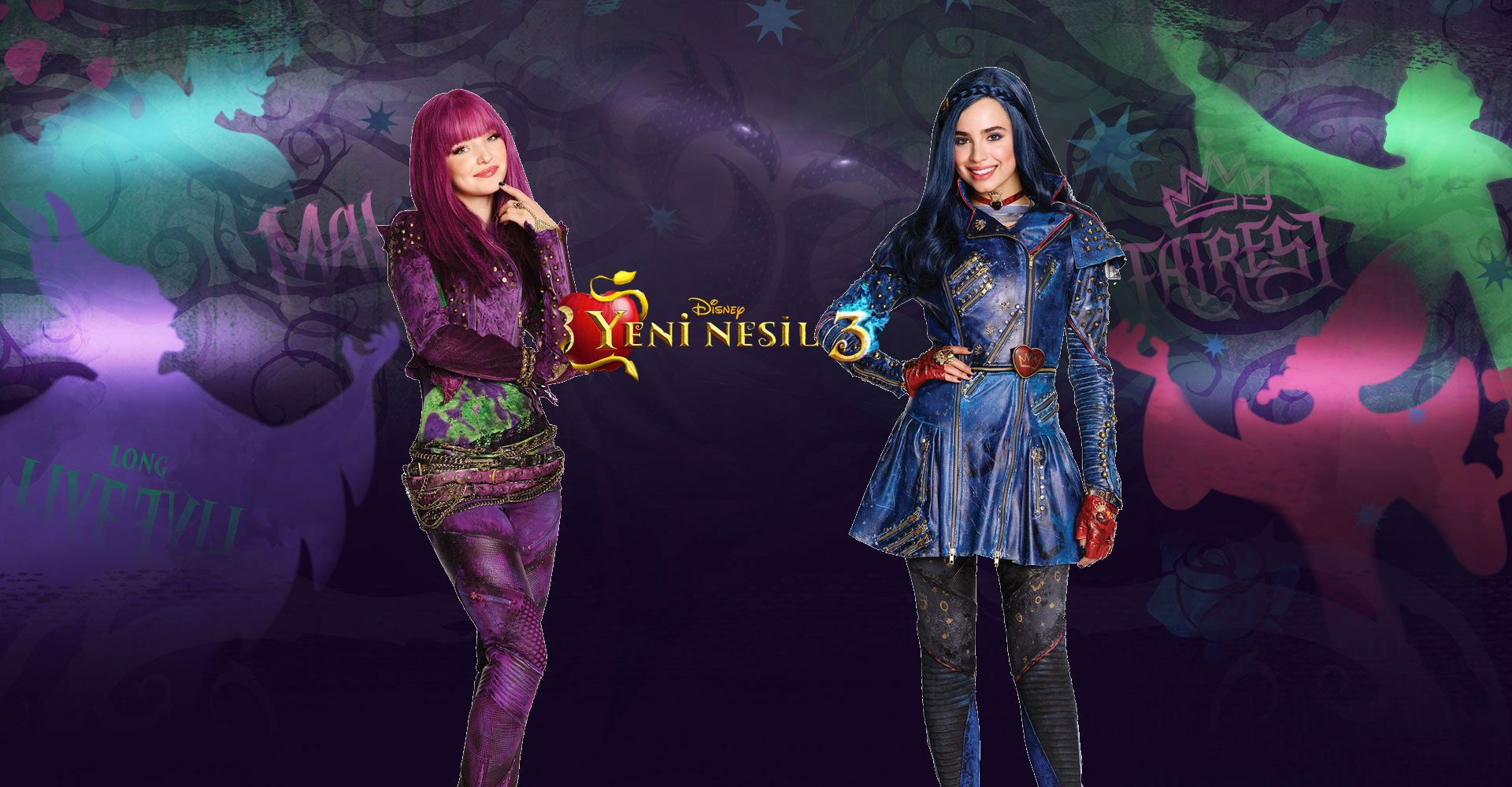 Free download Disney Yeni Nesil 3 Evie ve Mal Background Descendants 3 [1920x1000] for your Desktop, Mobile & Tablet. Explore Descendants Background. Descendants Background, Descendants Wallpaper, Descendants Wallpaper