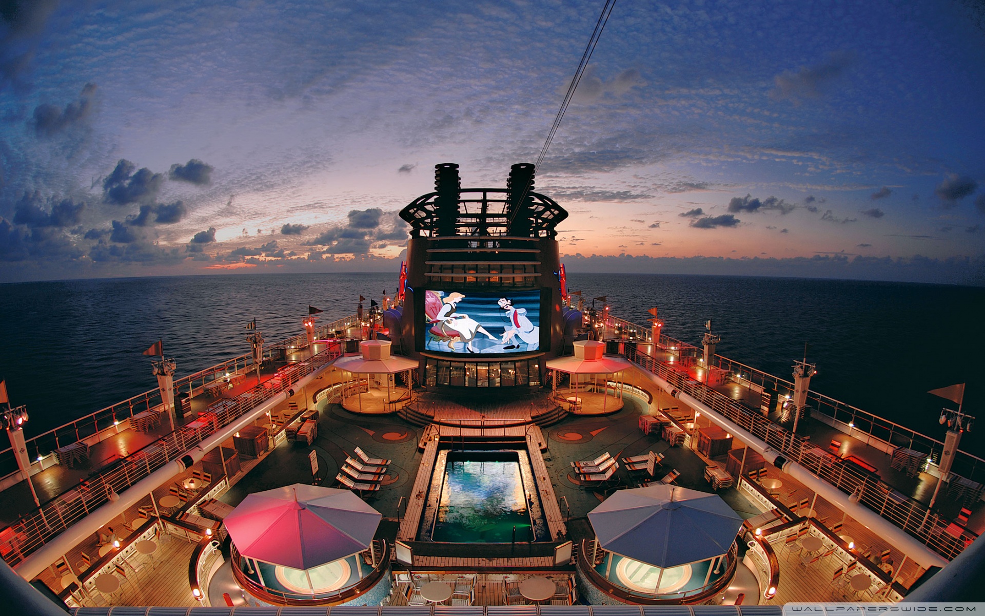 Cruise Ship Deck Night Ultra HD Desktop Background Wallpaper for 4K UHD TV, Widescreen & UltraWide Desktop & Laptop, Tablet