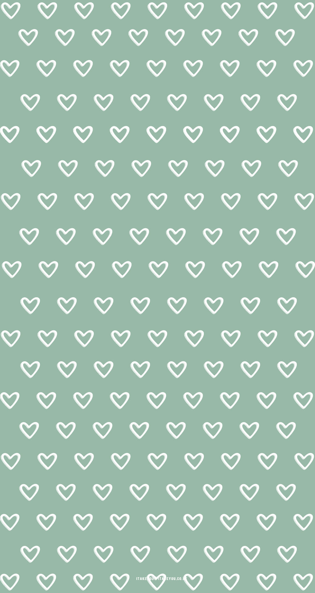 Sage Green Minimalist Wallpaper for Phone, Lots of Heart Wallpaper I Take You. Wedding Readings. Wedding Ideas